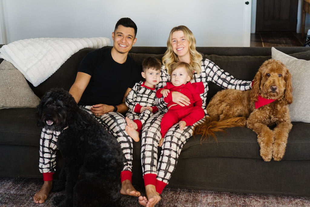 Christmas Day Plaid - Kids' Organic Holiday PJ & Cap Set