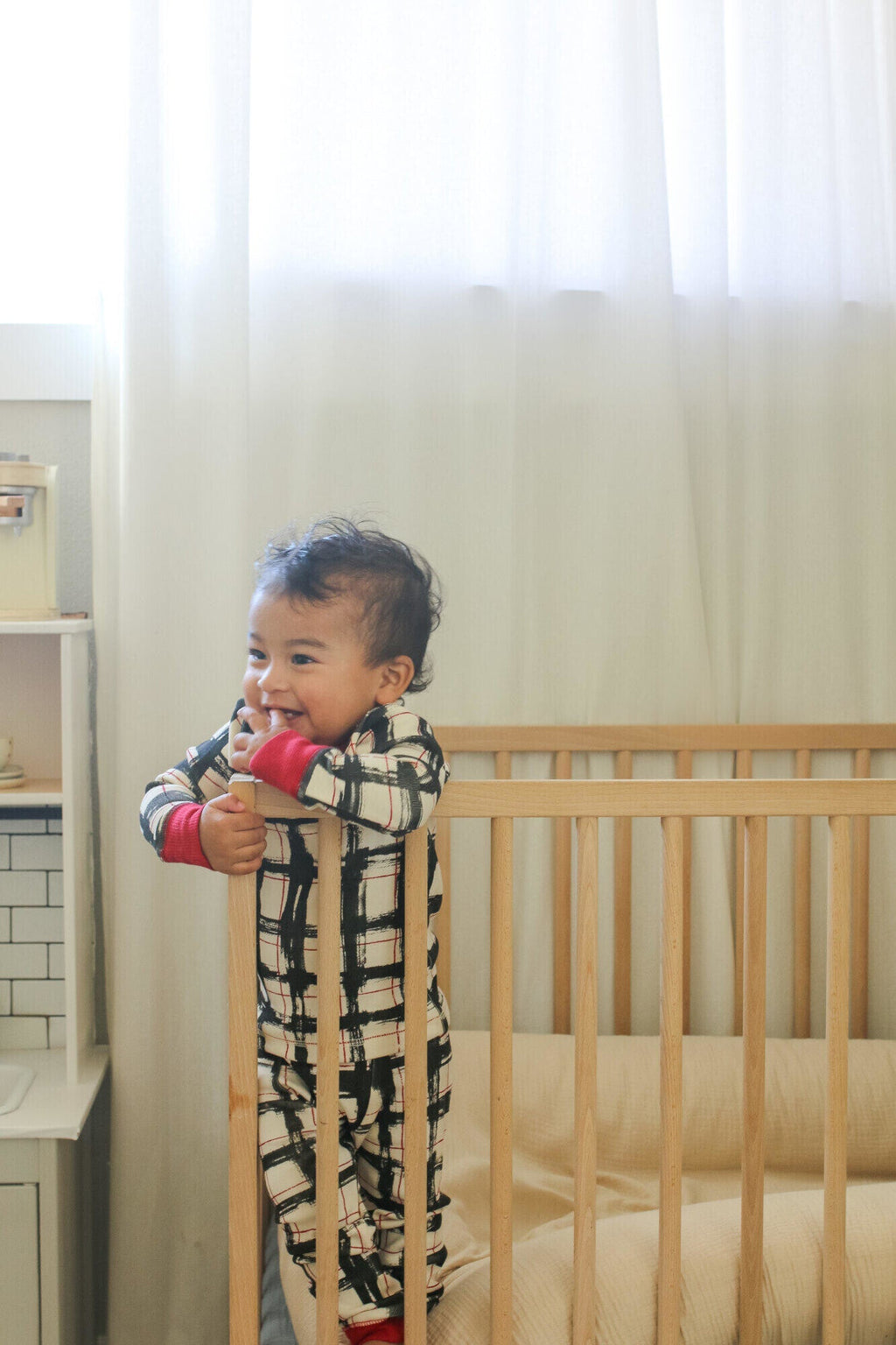 Christmas Day Plaid - Kids' Organic Holiday PJ & Cap Set