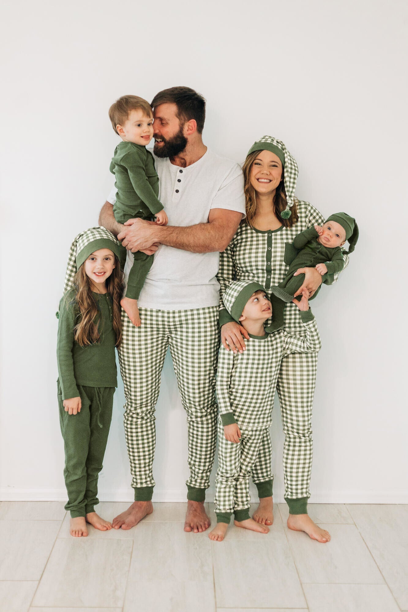 Christmas Eve Plaid - Kids' Organic Holiday PJ & Cap Set