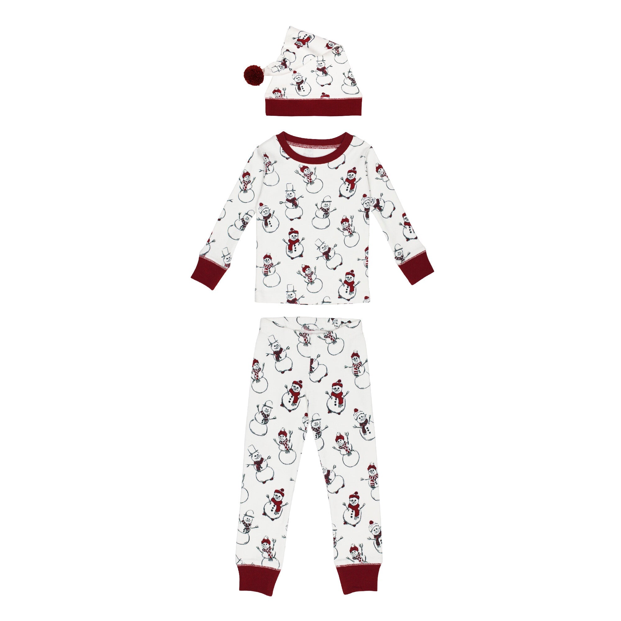Snow Day - Kids' Organic Holiday PJ & Cap Set