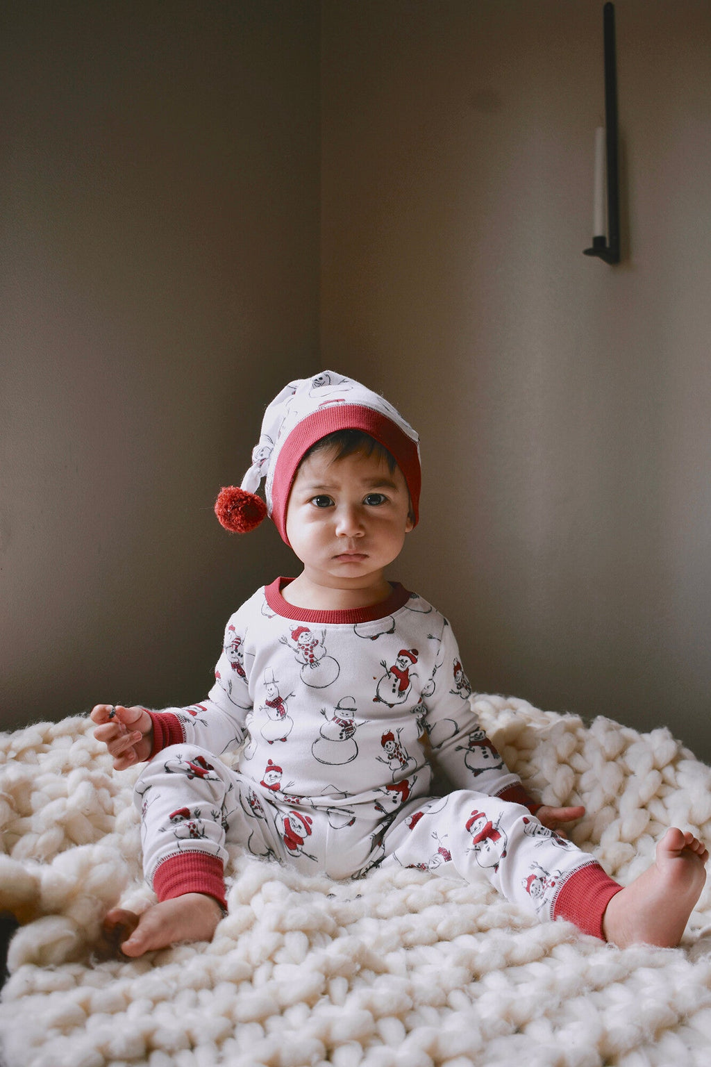 Snow Day - Kids' Organic Holiday PJ & Cap Set