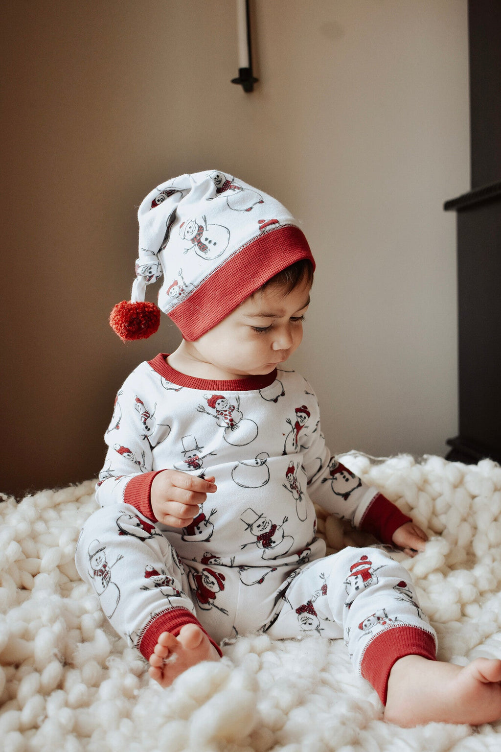 Snow Day - Kids' Organic Holiday PJ & Cap Set