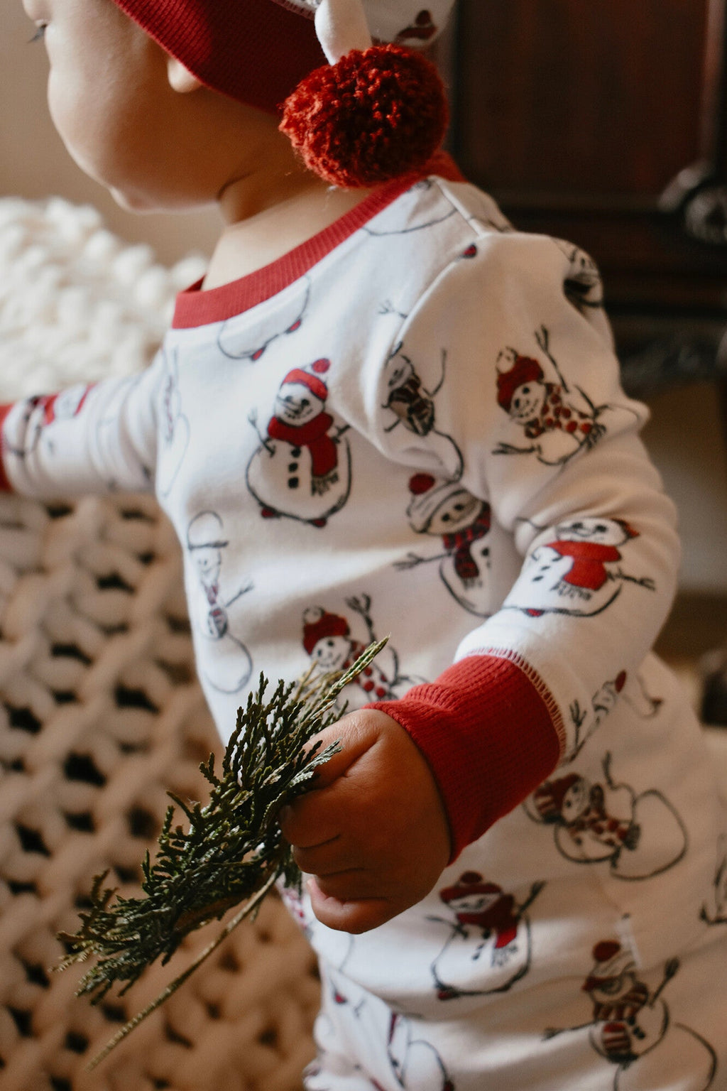 Snow Day - Kids' Organic Holiday PJ & Cap Set