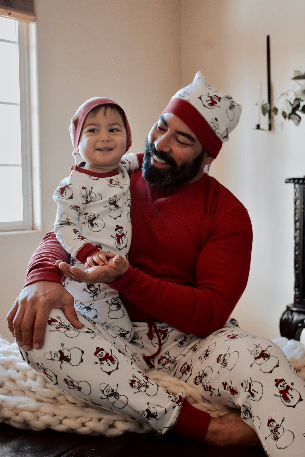 Snow Day - Kids' Organic Holiday PJ & Cap Set
