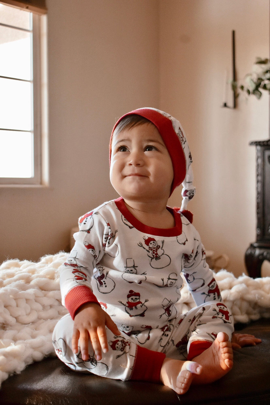 Snow Day - Kids' Organic Holiday PJ & Cap Set