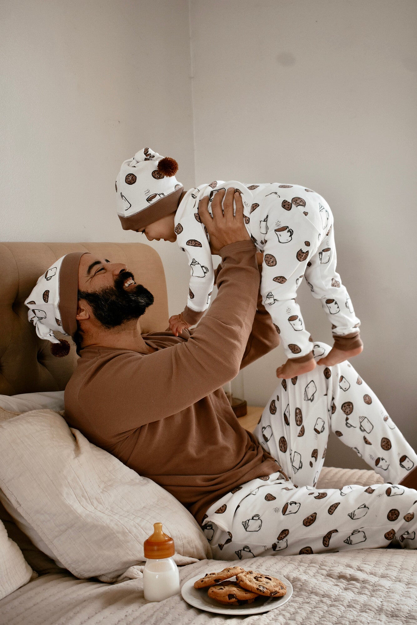 Waiting For Santa - Kids' Organic Holiday PJ & Cap Set