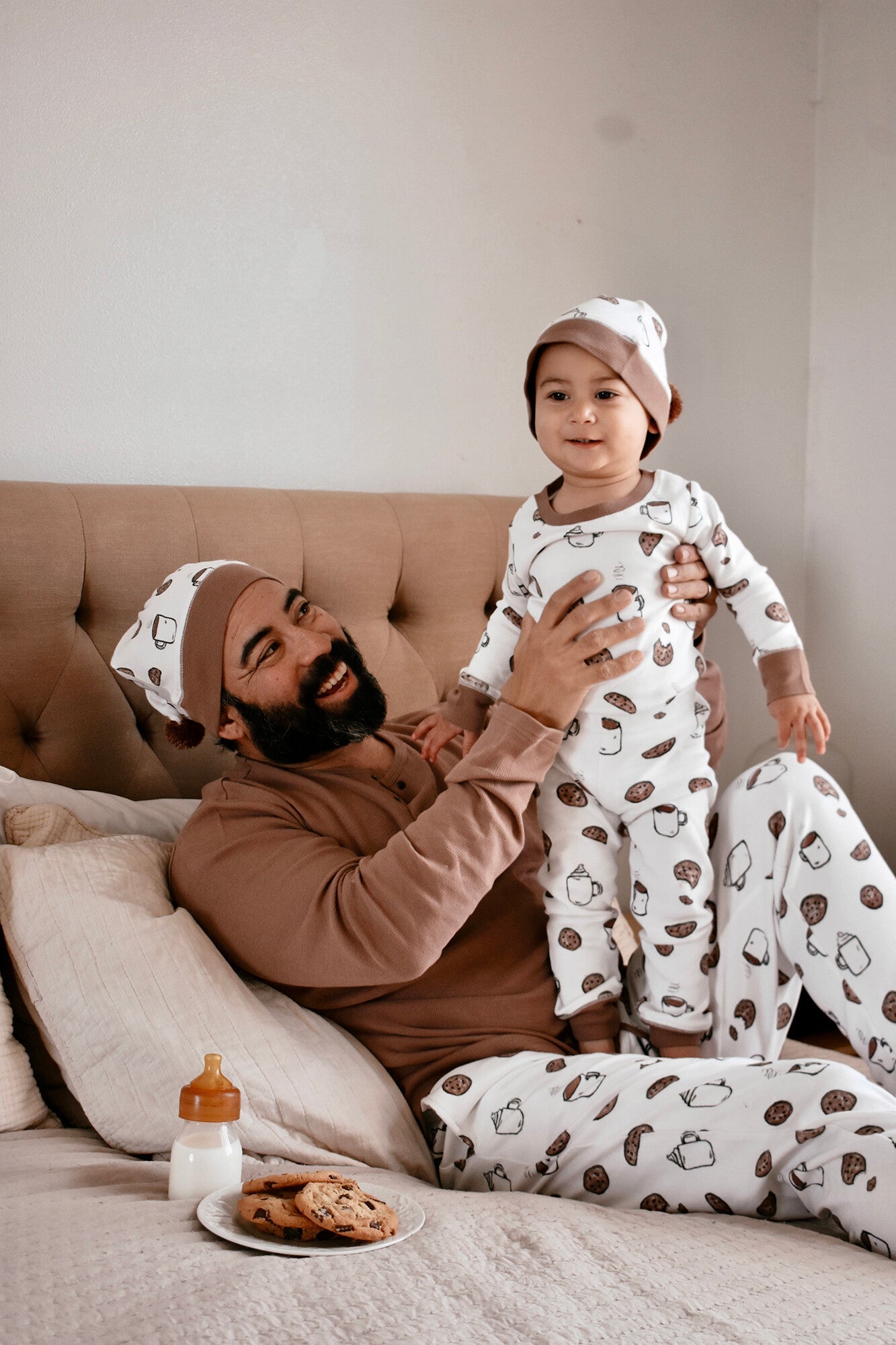 Waiting For Santa - Kids' Organic Holiday PJ & Cap Set