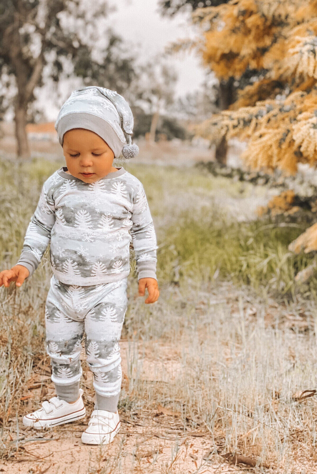 Winter Wonderland - Kids' Organic Holiday PJ & Cap Set
