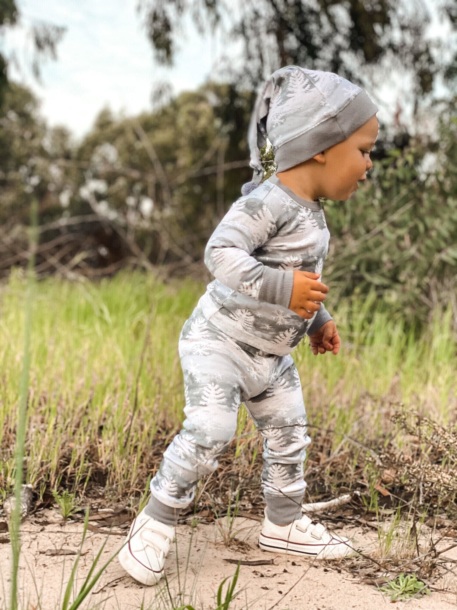 Winter Wonderland - Kids' Organic Holiday PJ & Cap Set