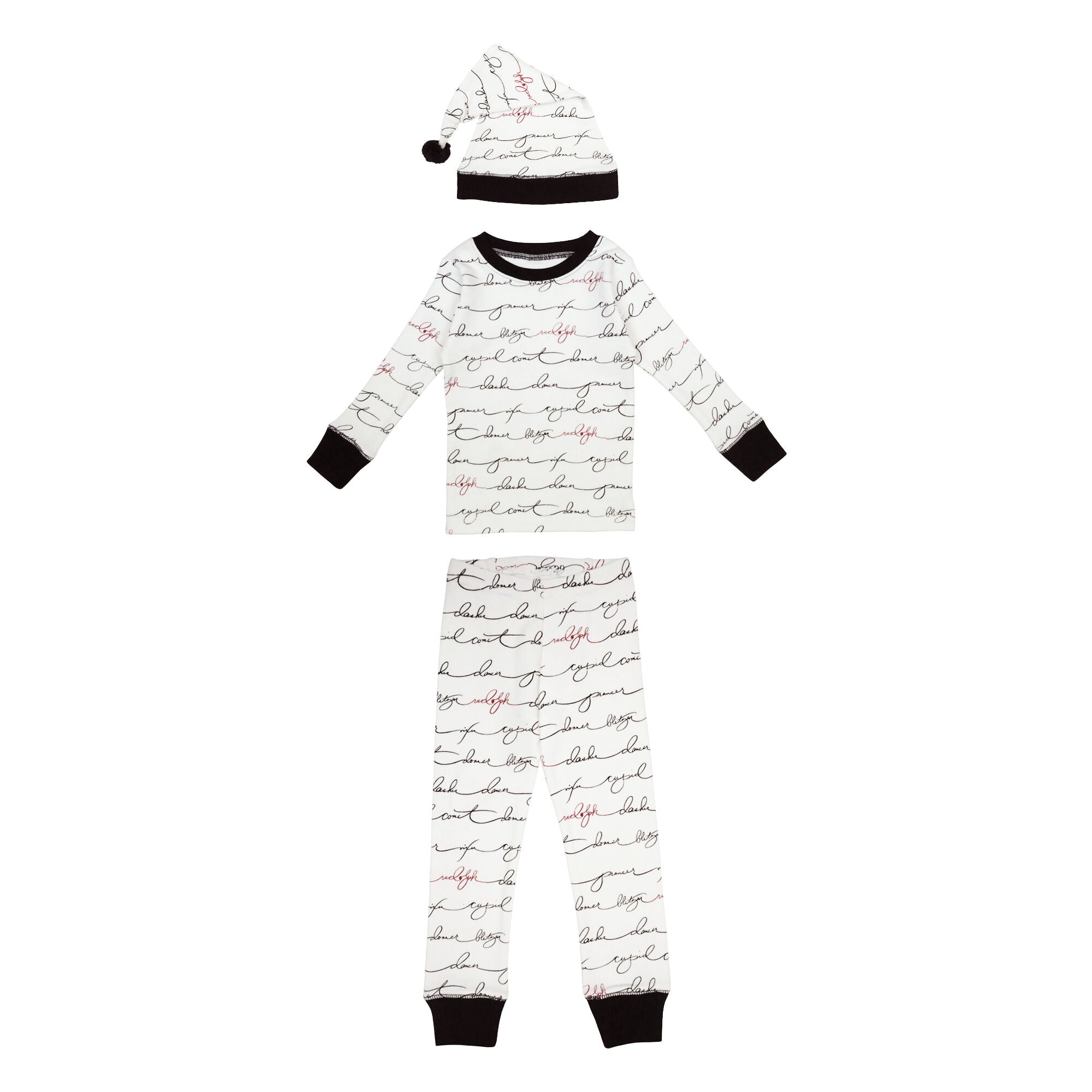 Writing Reindeer - Kids' Organic Holiday PJ & Cap Set