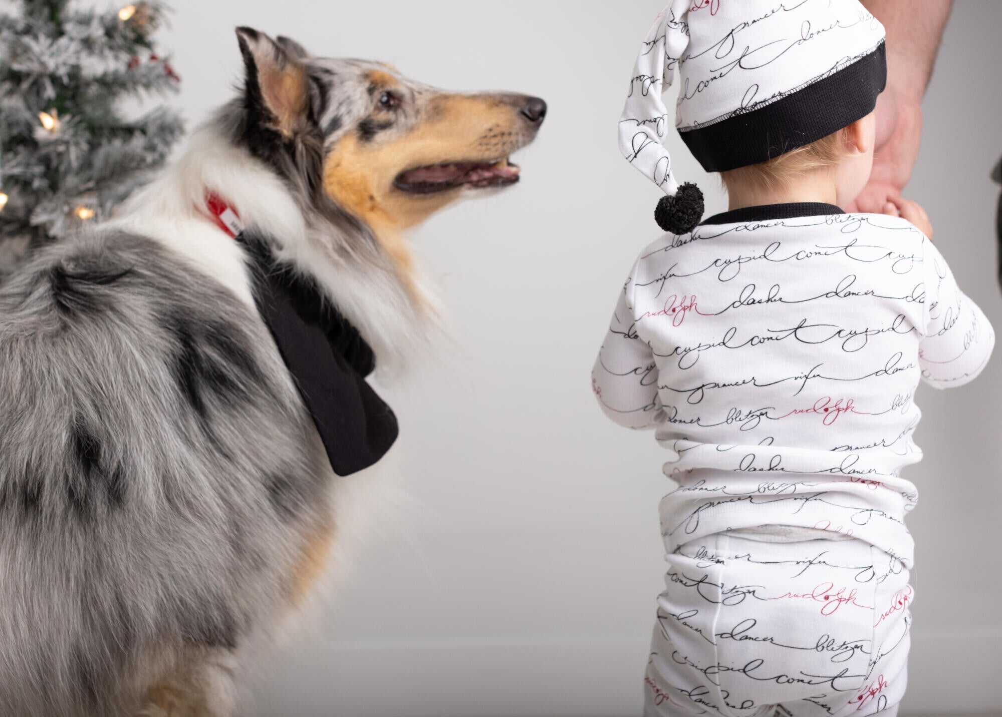 Writing Reindeer - Kids' Organic Holiday PJ & Cap Set