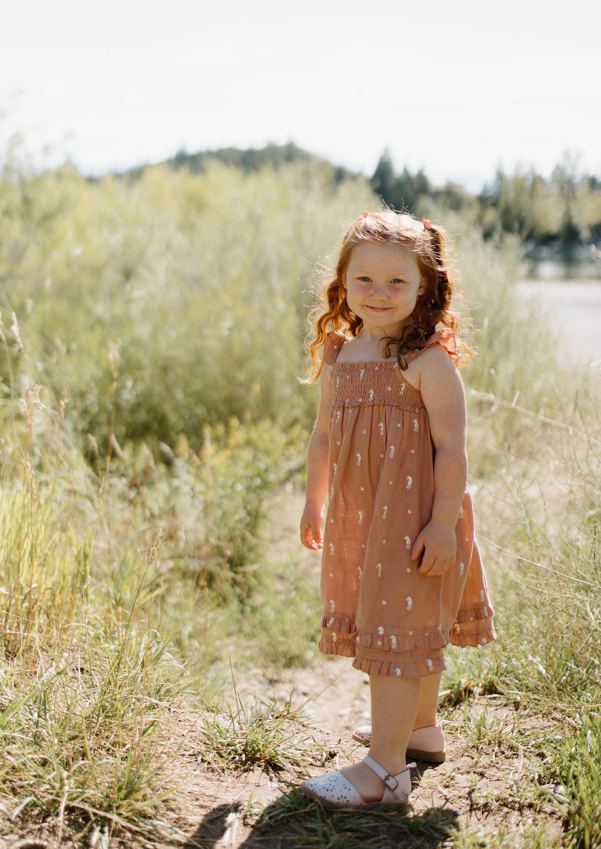 Adobe Seahorse - Kid's Organic Muslin Summer Dress