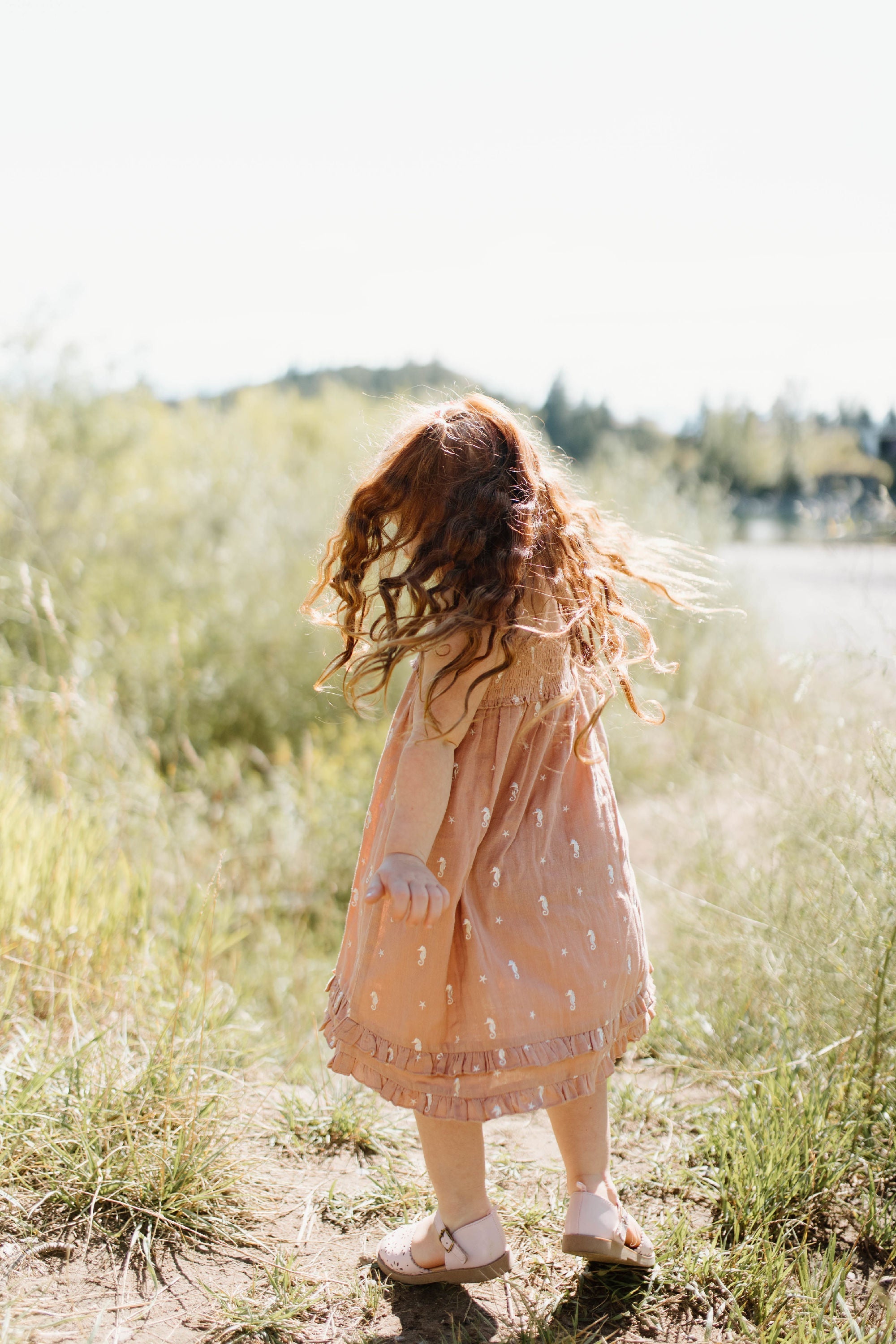 Adobe Seahorse - Kid's Organic Muslin Summer Dress