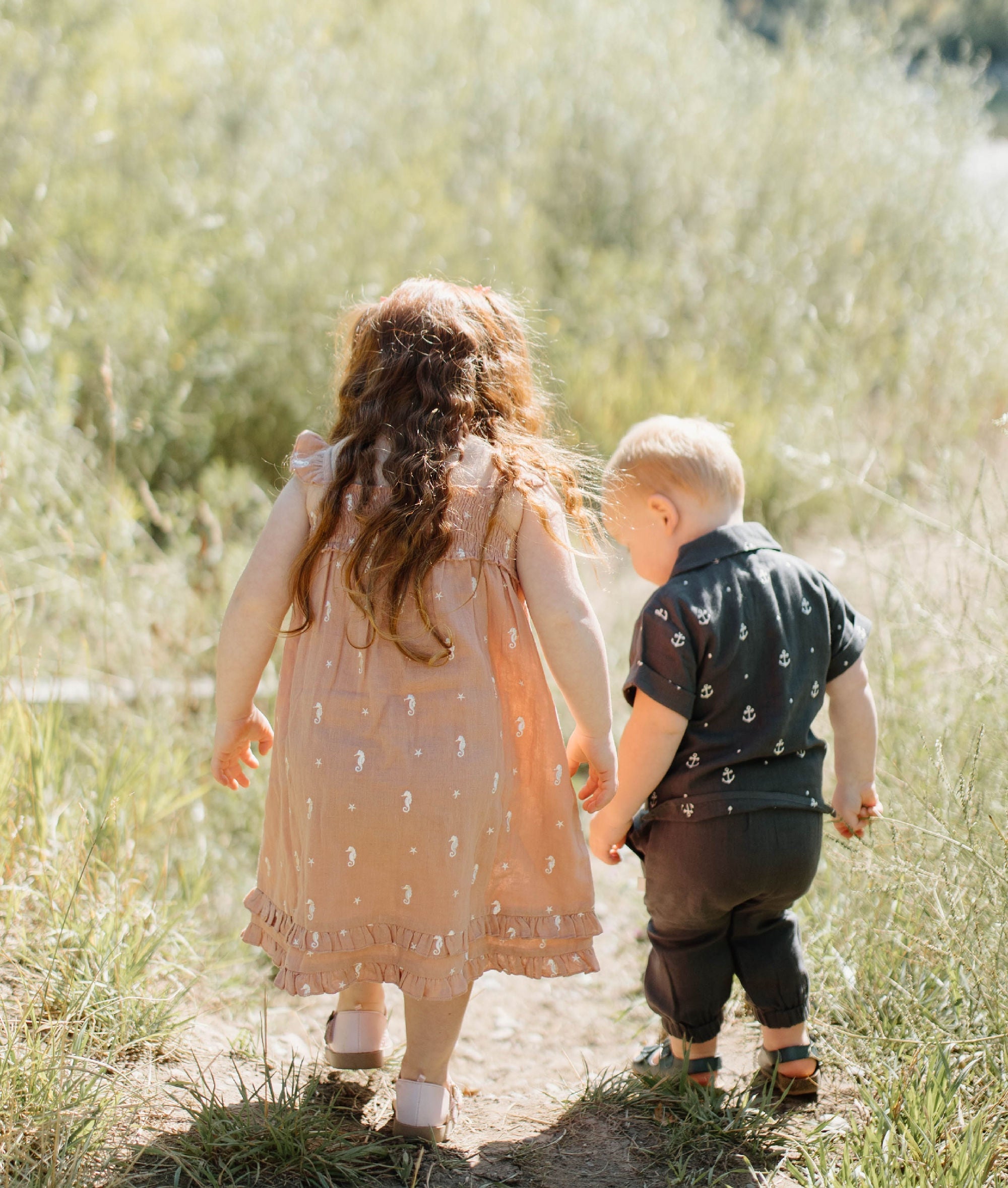 Adobe Seahorse - Kid's Organic Muslin Summer Dress