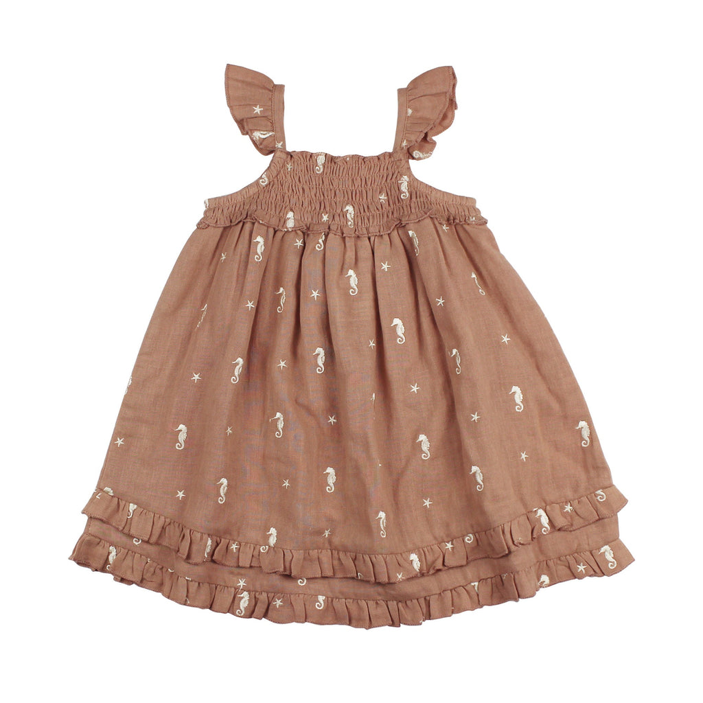 Adobe Seahorse - Kid's Organic Muslin Summer Dress