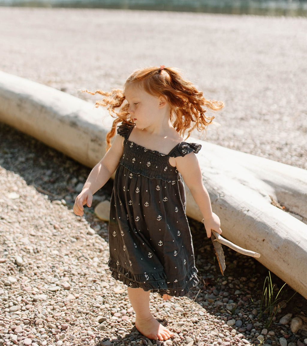 Chia Anchor - Kid's Organic Muslin Summer Dress