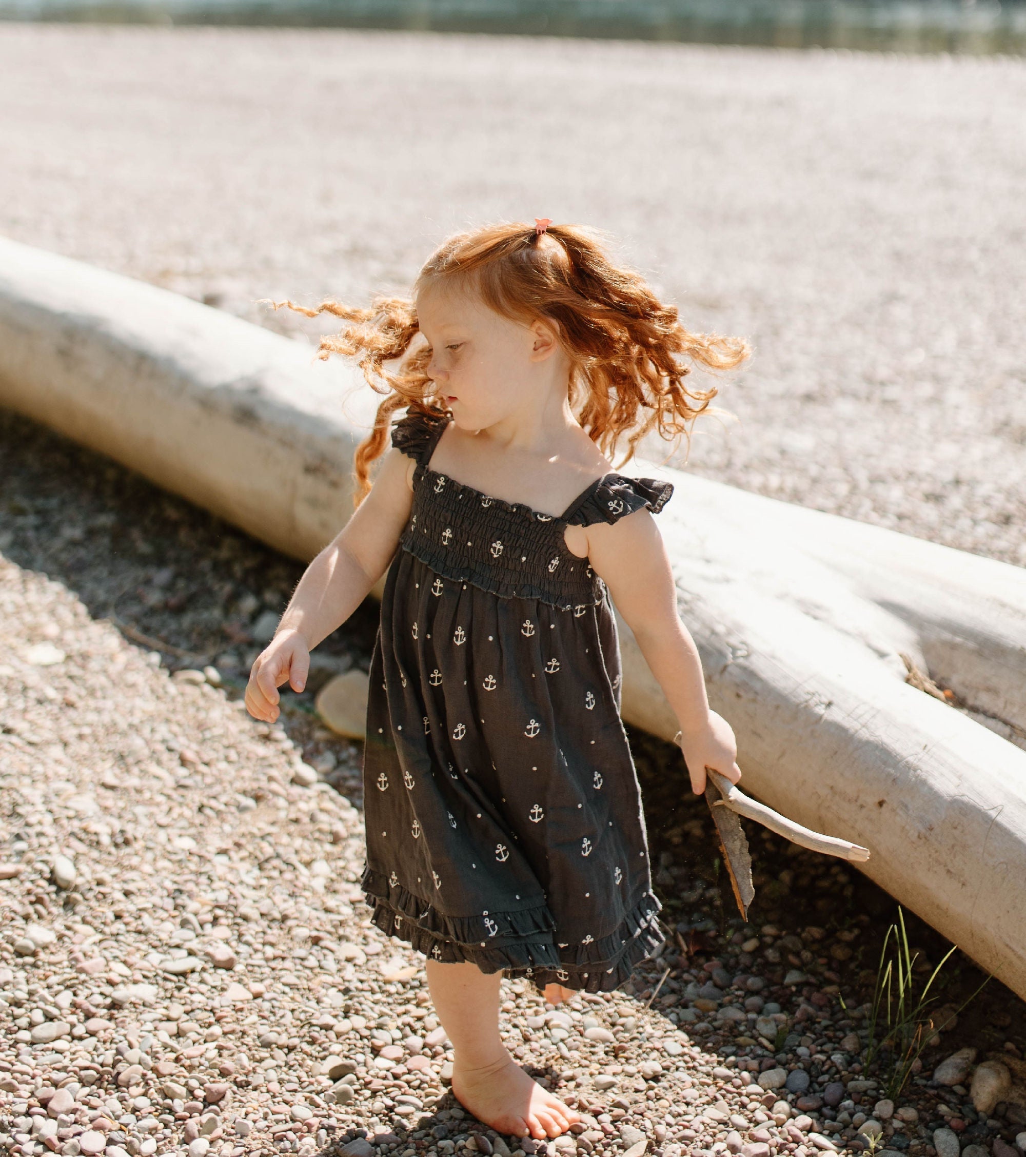 Chia Anchor - Kid's Organic Muslin Summer Dress
