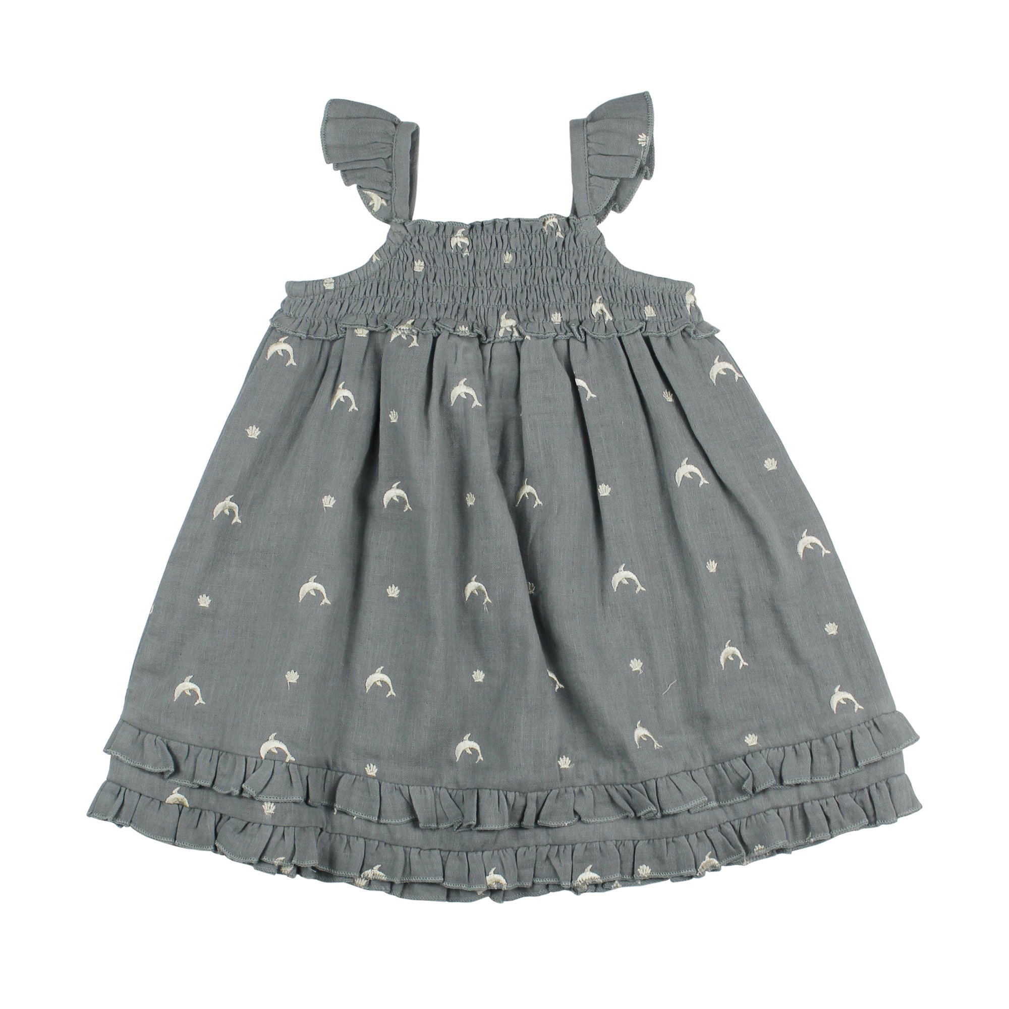 Moonstone Dolphin - Kid's Organic Muslin Summer Dress