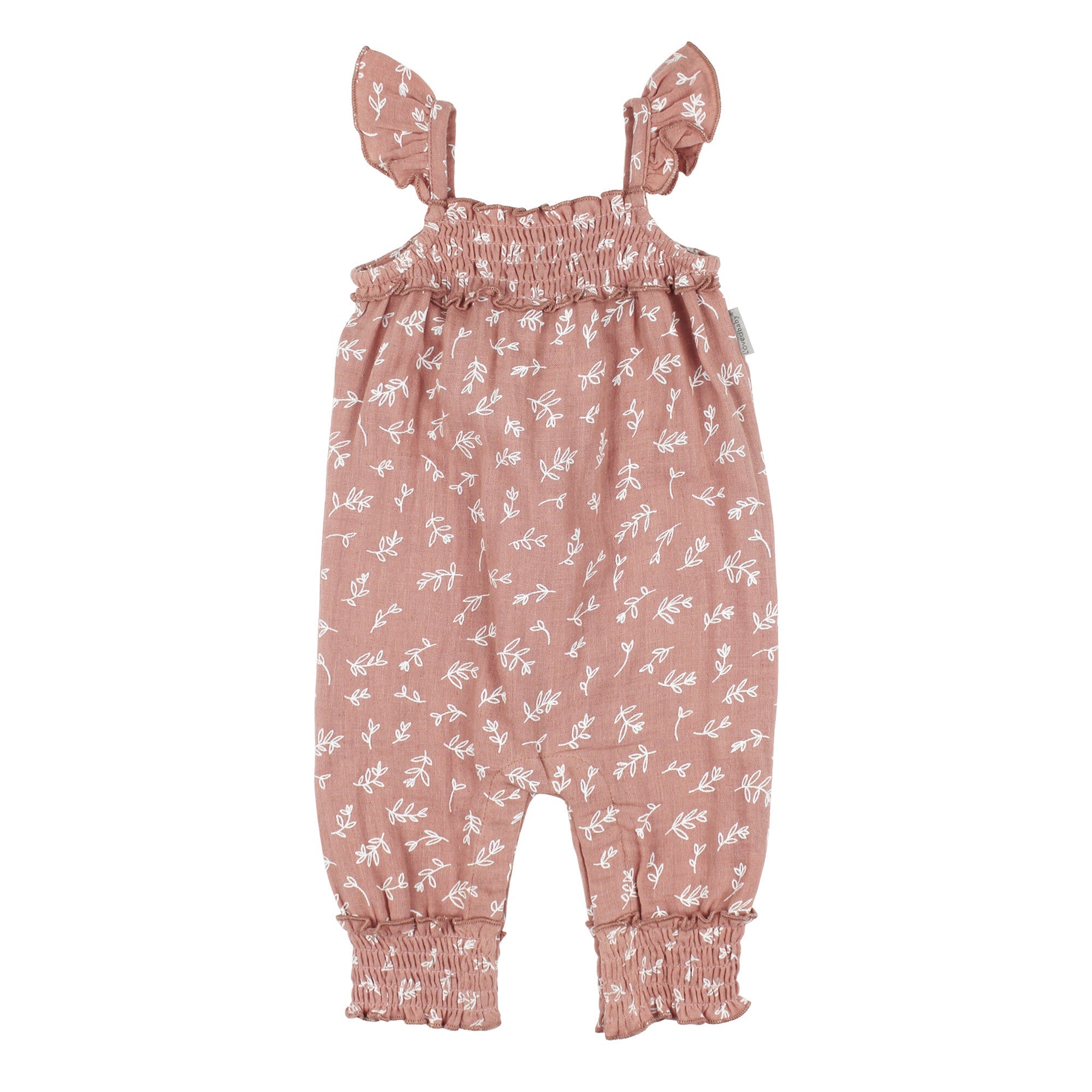 Desert Rose Leaves - Organic Muslin Sleeveless Romper