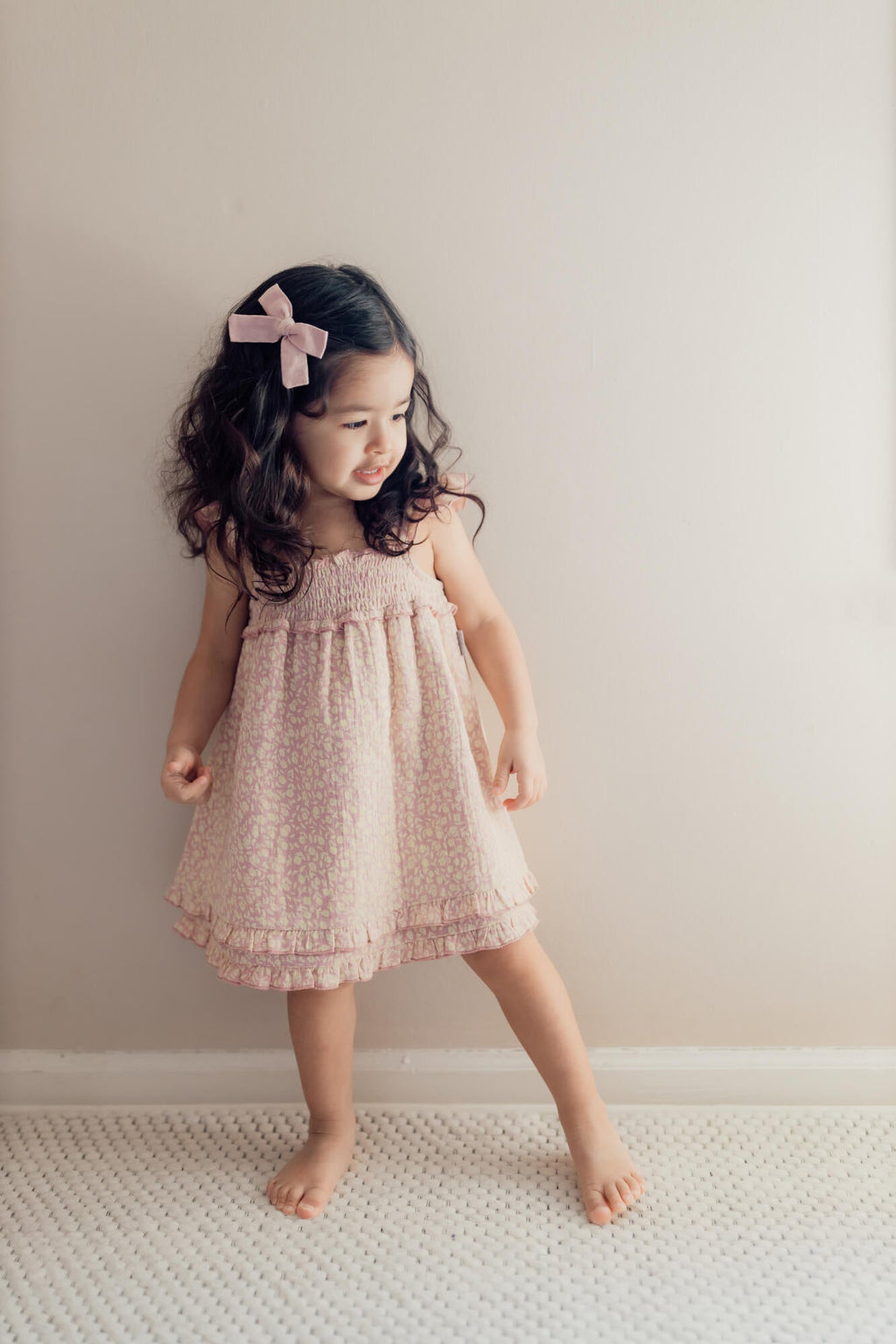 Carnation Floral - Kid's Organic Muslin Summer Dress
