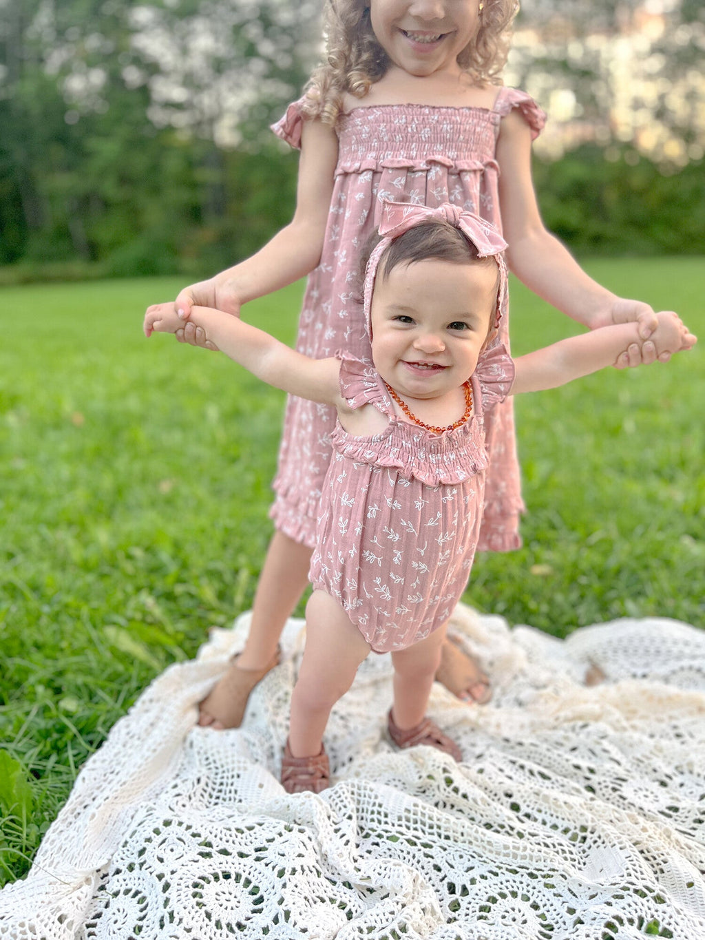 Desert Rose Leaves - Organic Muslin Summer Dress