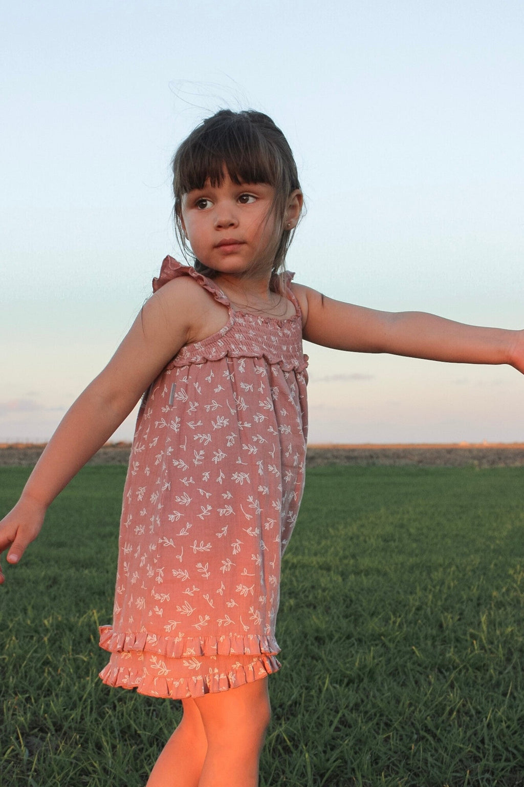 Desert Rose Leaves - Organic Muslin Summer Dress