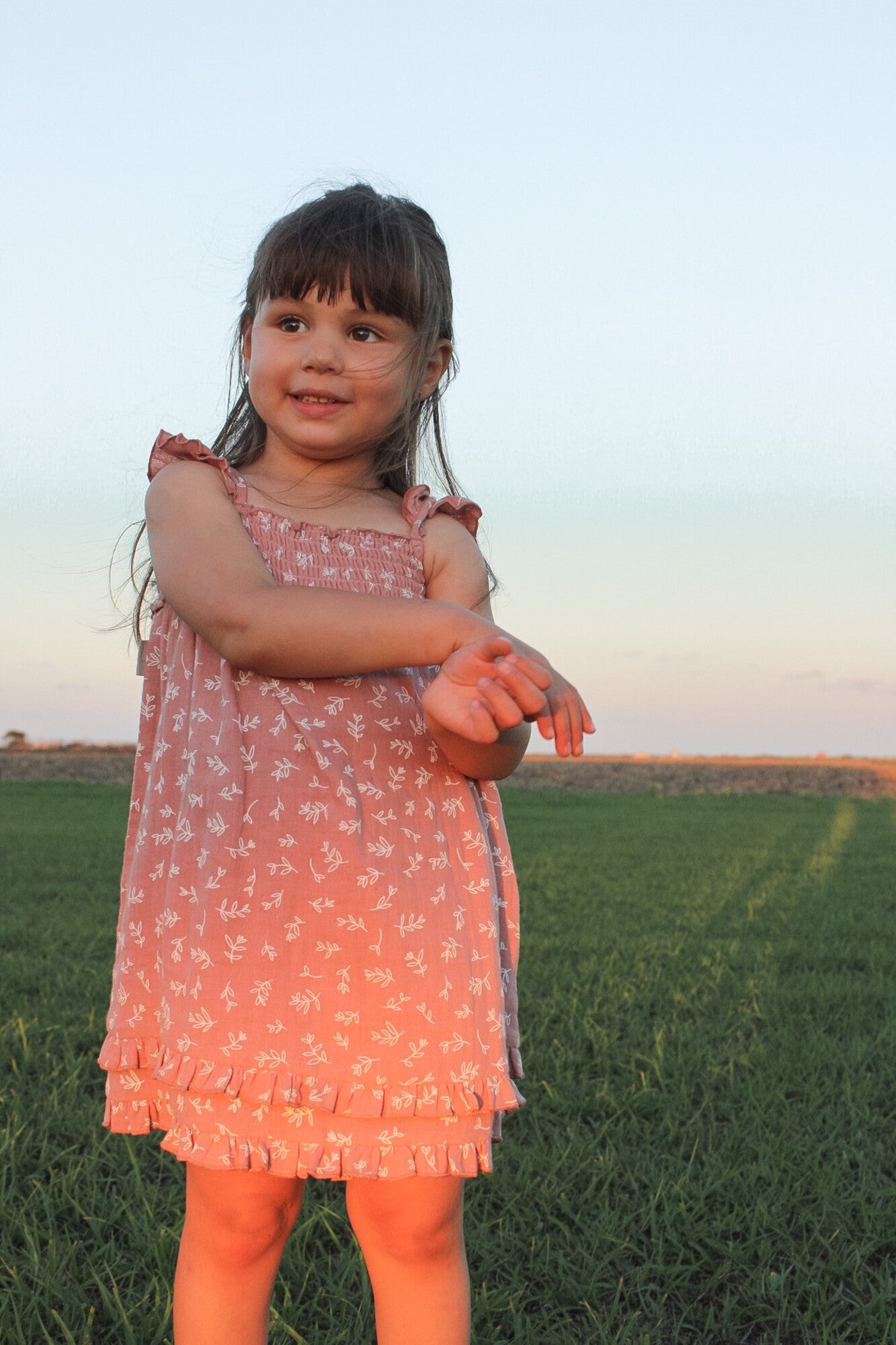 Desert Rose Leaves - Organic Muslin Summer Dress