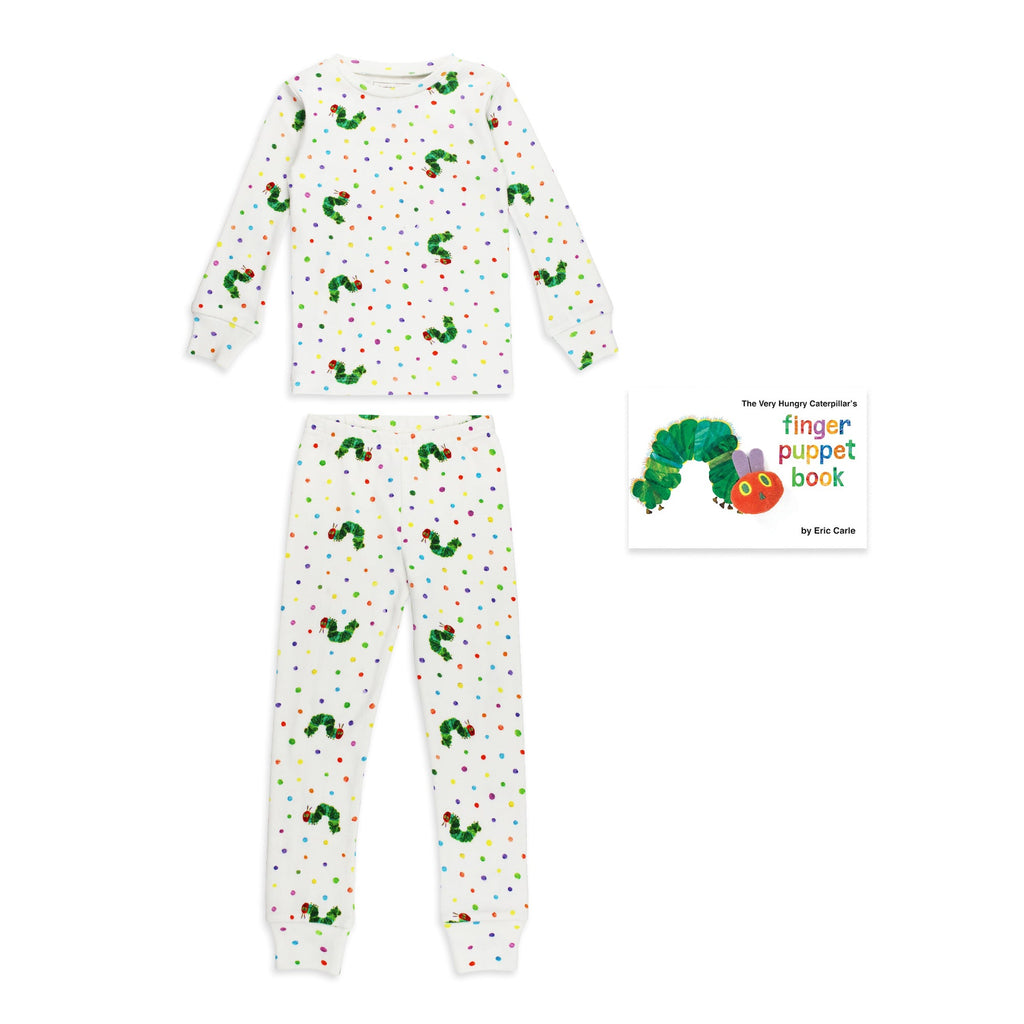 Kids' PJs & Finger Puppet Book Bundle in Caterpillar