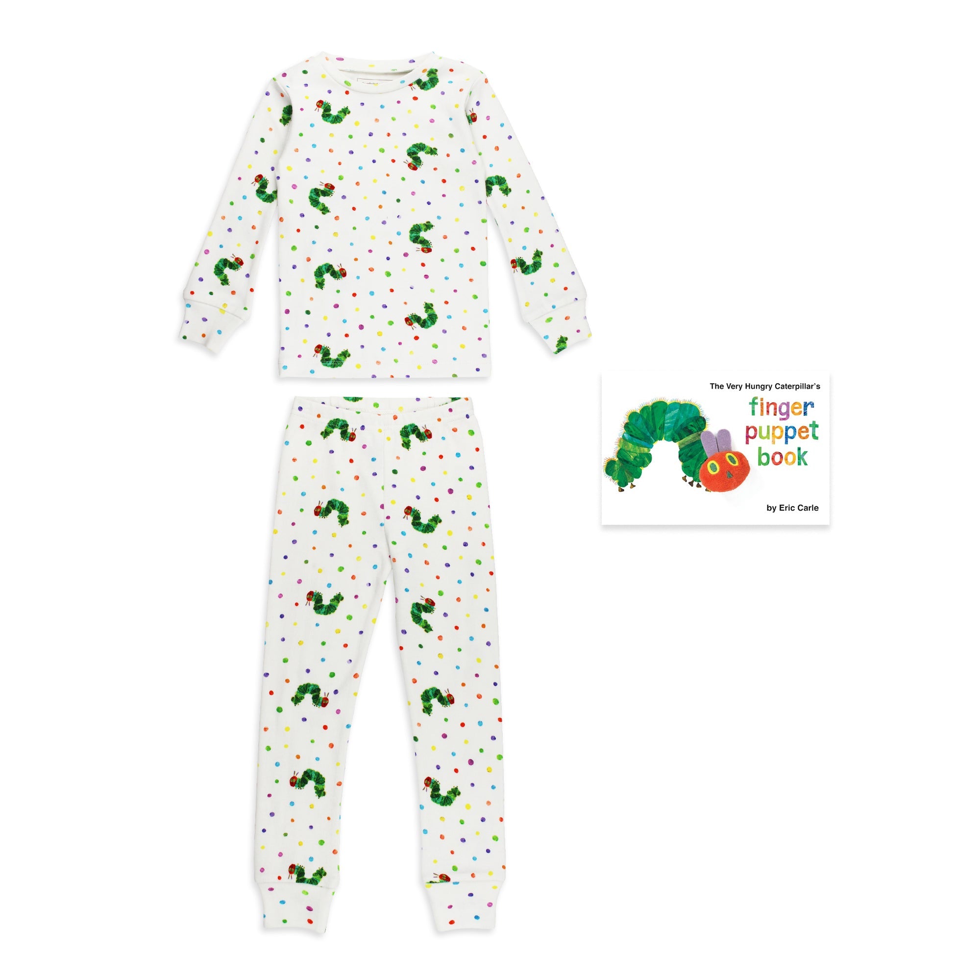 Kids' PJs & Finger Puppet Book Bundle in Caterpillar