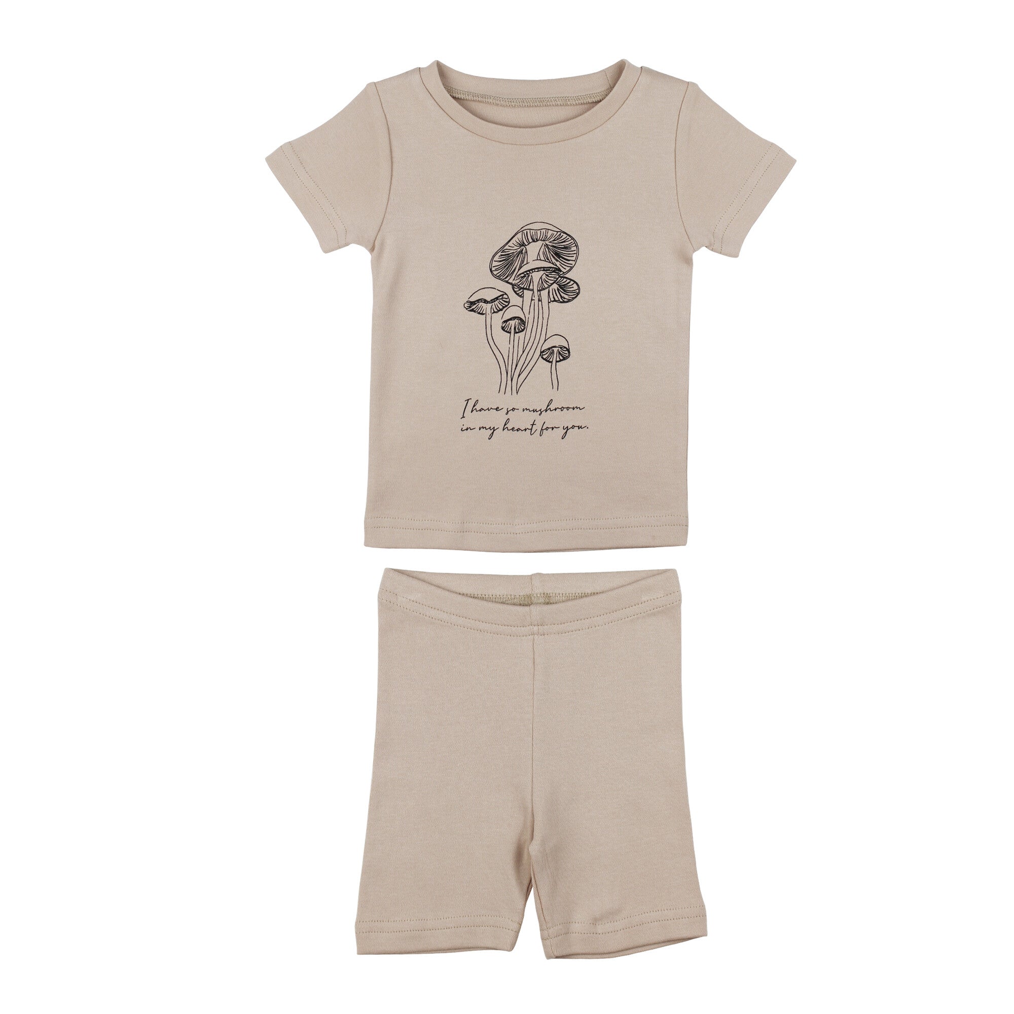 Oatmeal Mushrooms - Kids' Organic S/Sleeve PJ Set