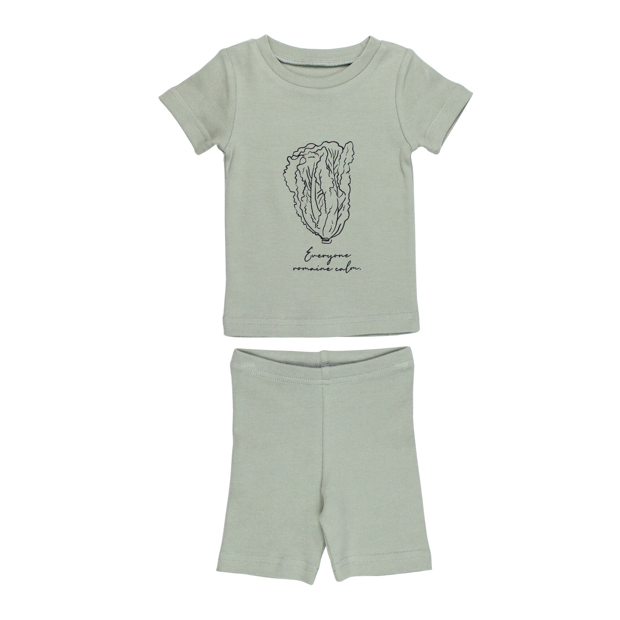 Seafoam Lettuce - Kids' Organic S/Sleeve PJ Set