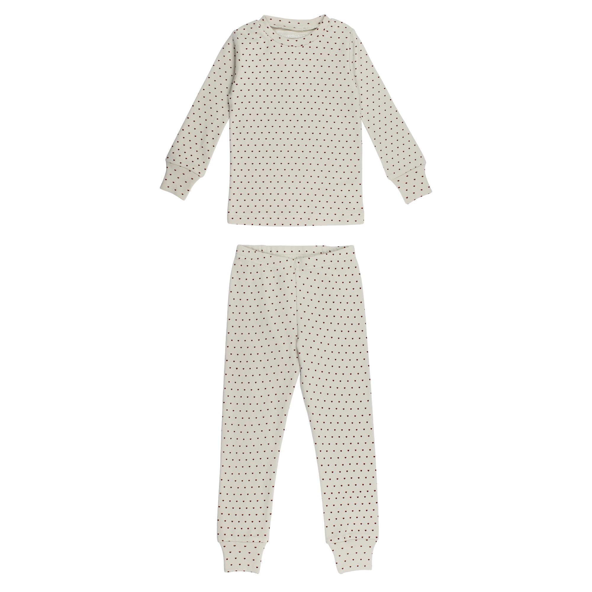 Crimson Mini Hearts - Kids' Organic PJ Set