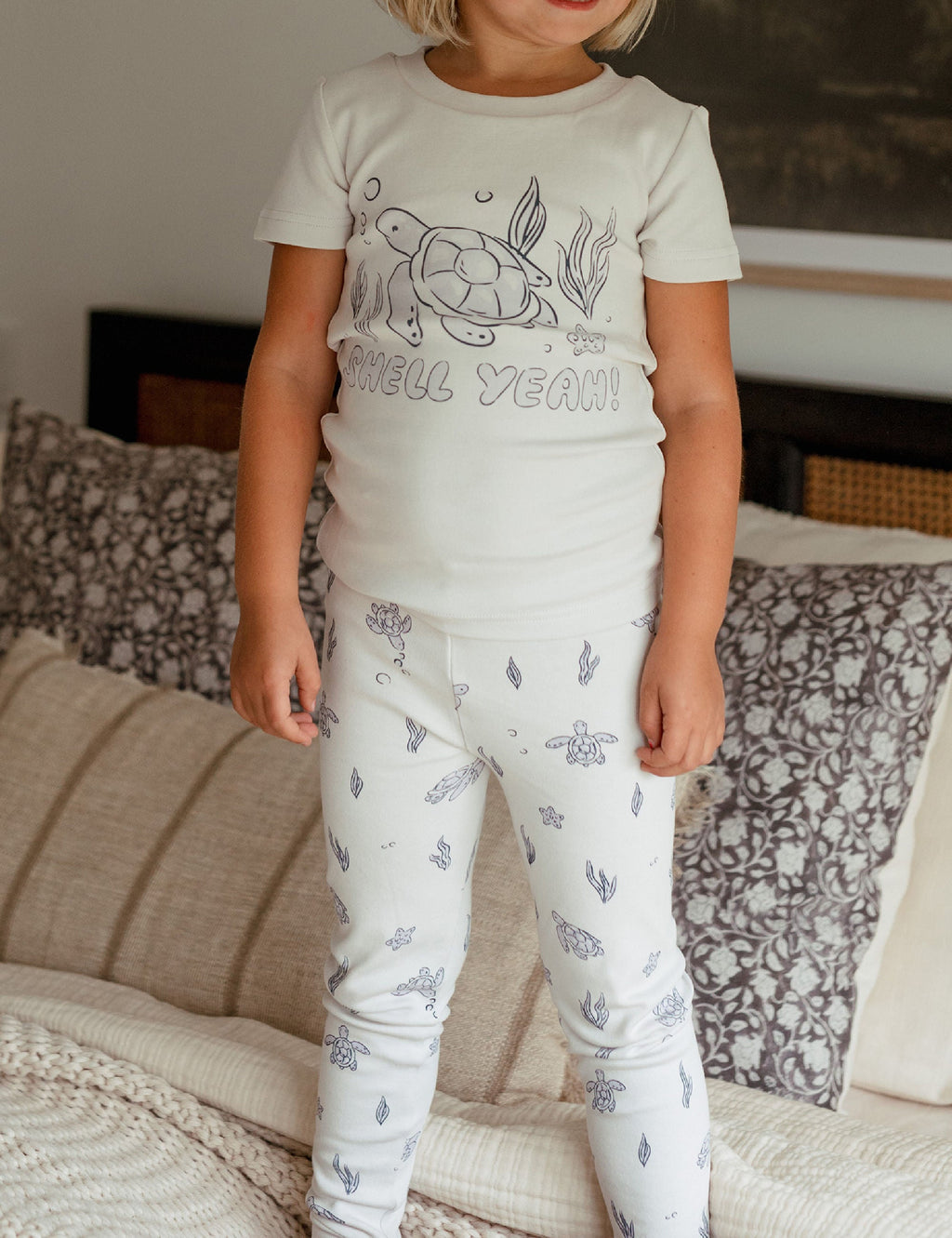 Sea Turtle - Kids' Organic S/Sleeve PJ Set