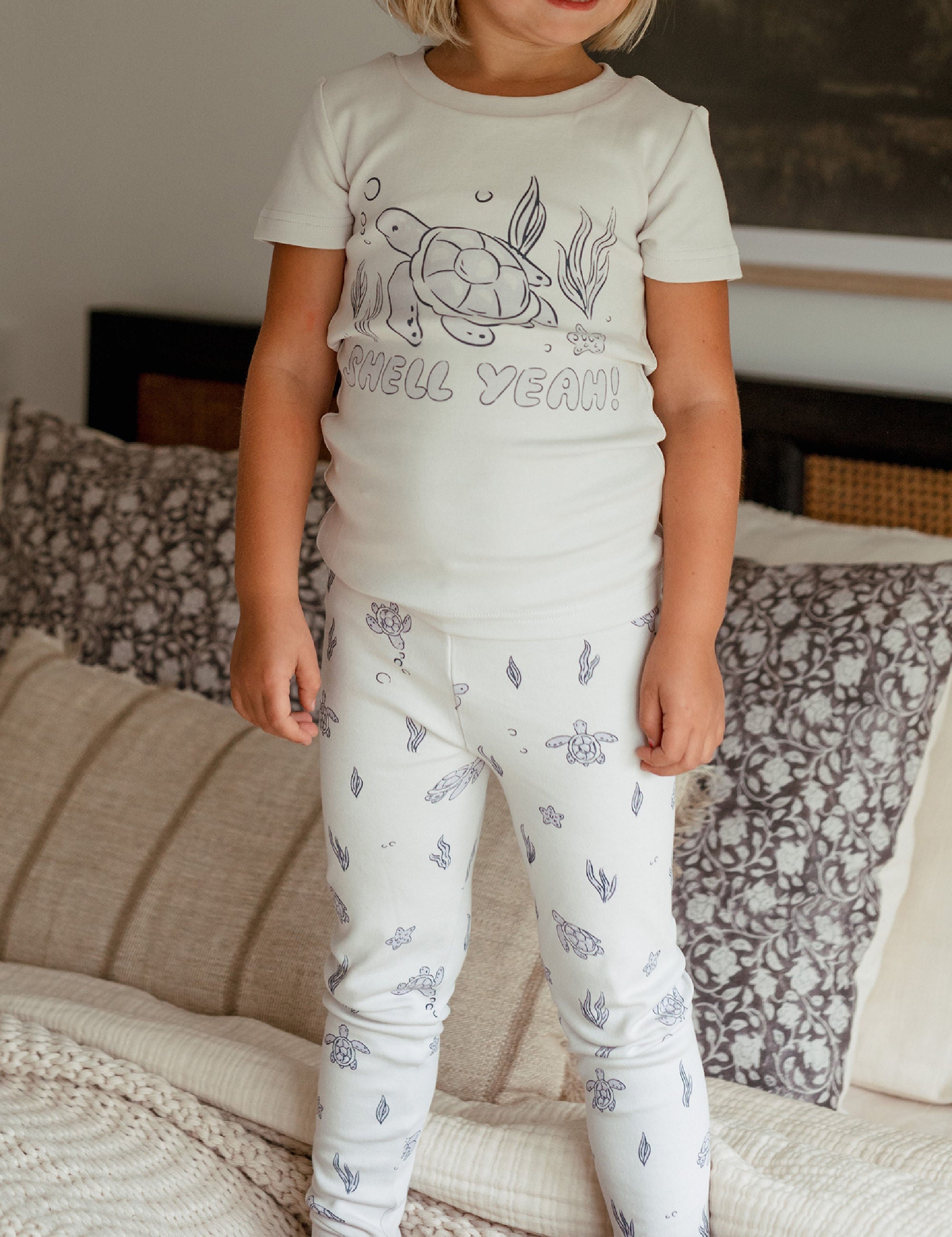 Sea Turtle - Kids' Organic S/Sleeve PJ Set