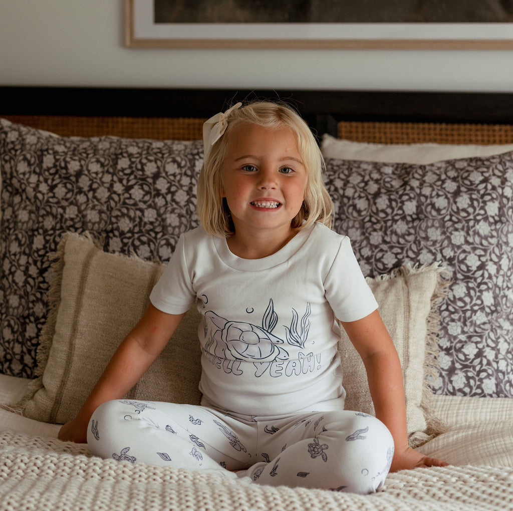 Sea Turtle - Kids' Organic S/Sleeve PJ Set