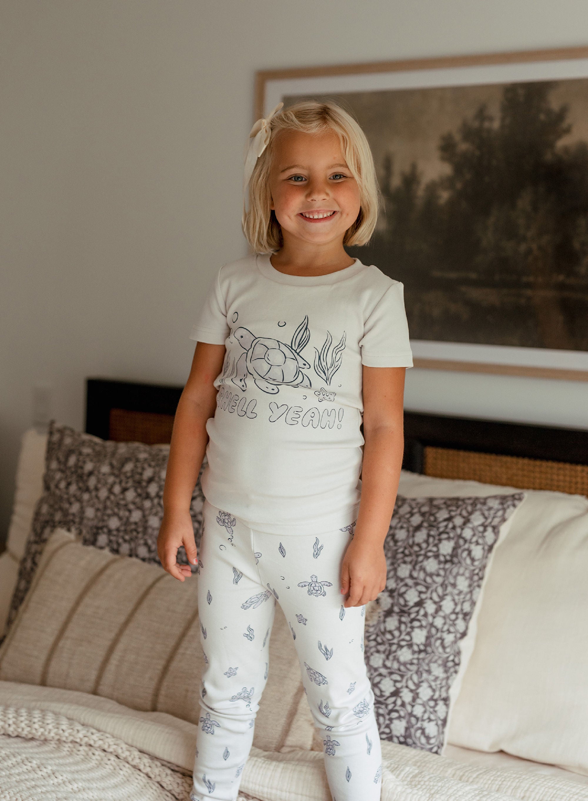 Sea Turtle - Kids' Organic S/Sleeve PJ Set