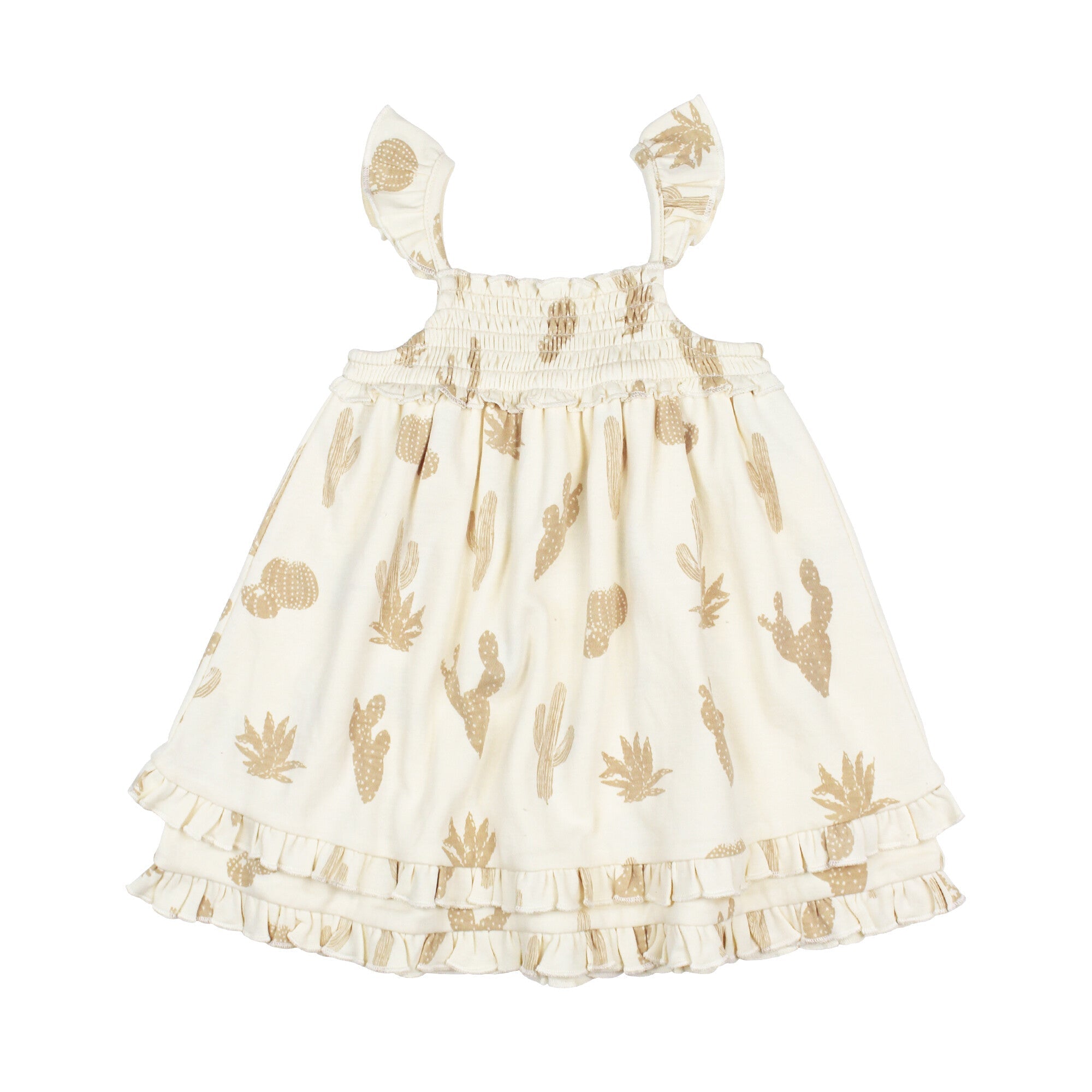 Buttercream Cactus - Kids' Organic Smocked Summer Dress