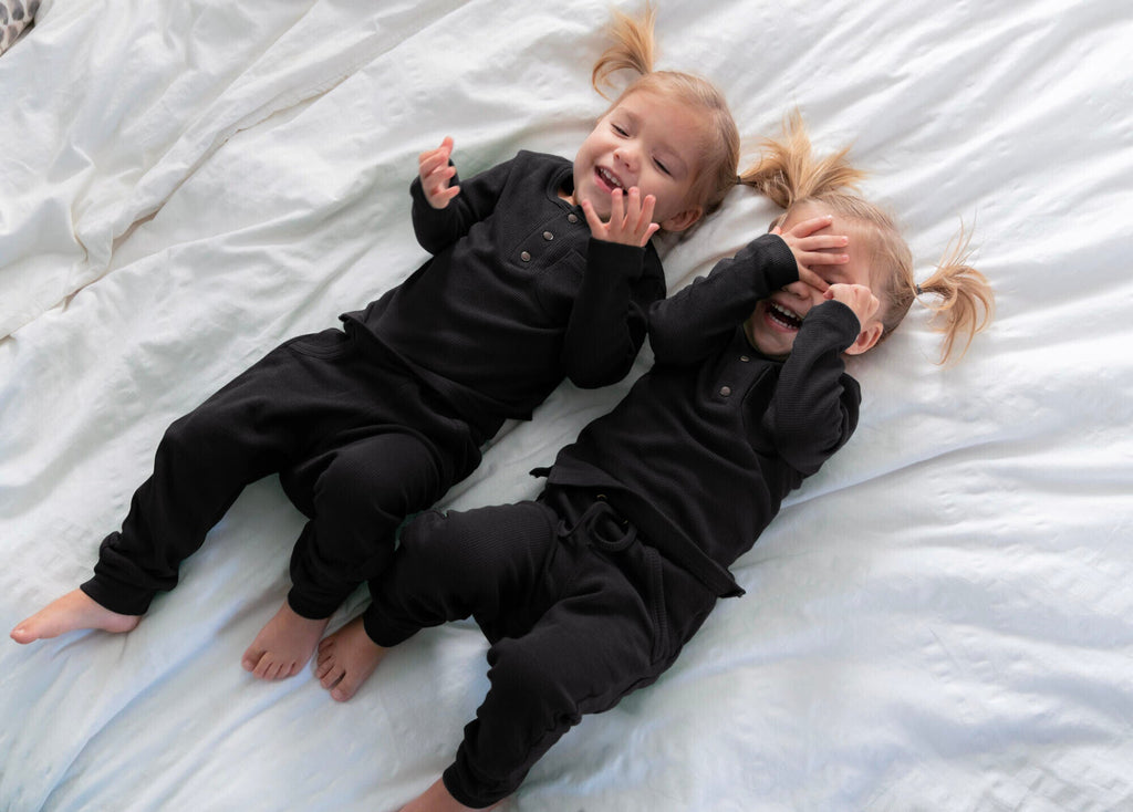 Black - Kids' Organic Thermal Lounge Set