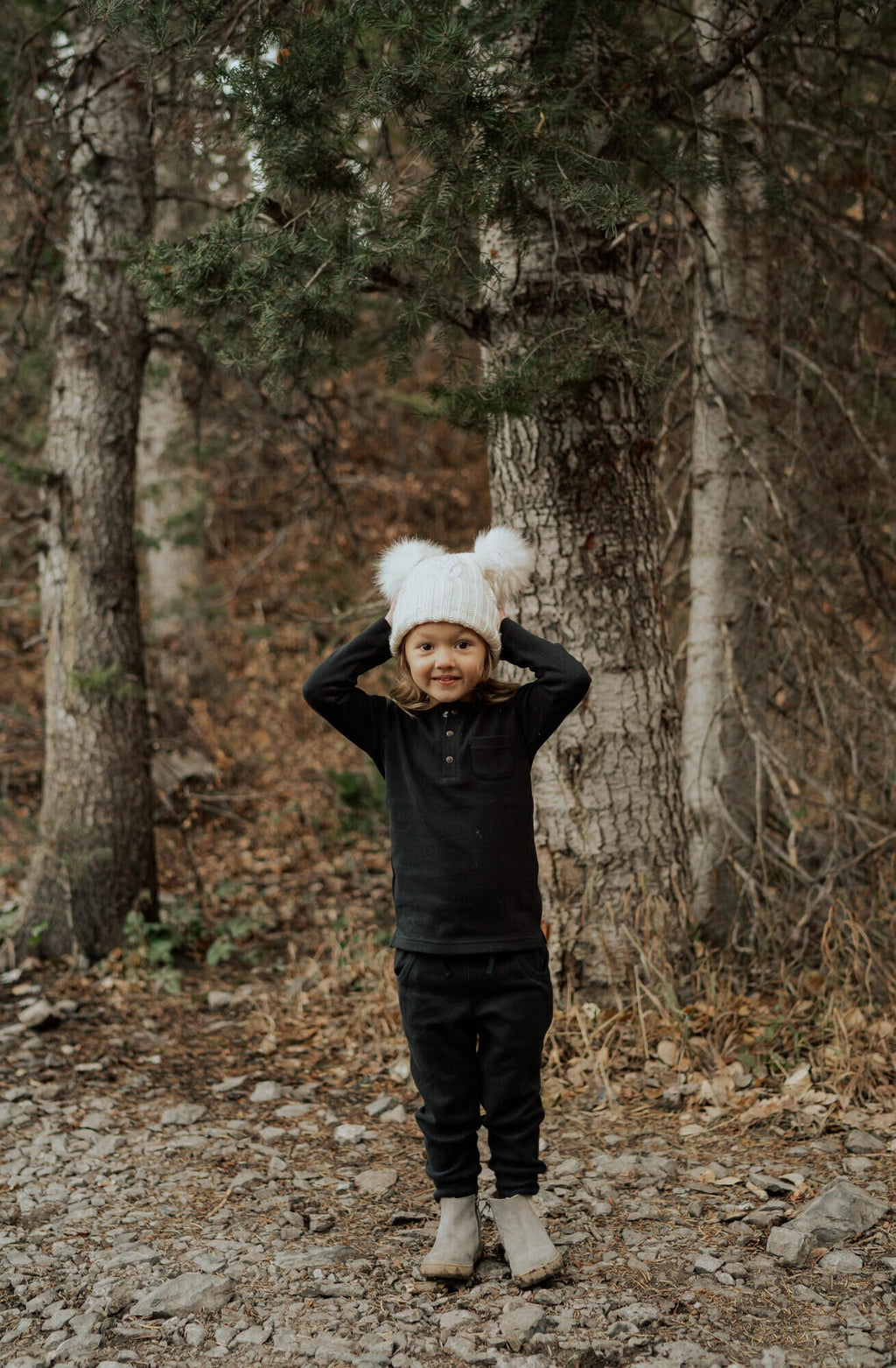 Black - Kids' Organic Thermal Lounge Set