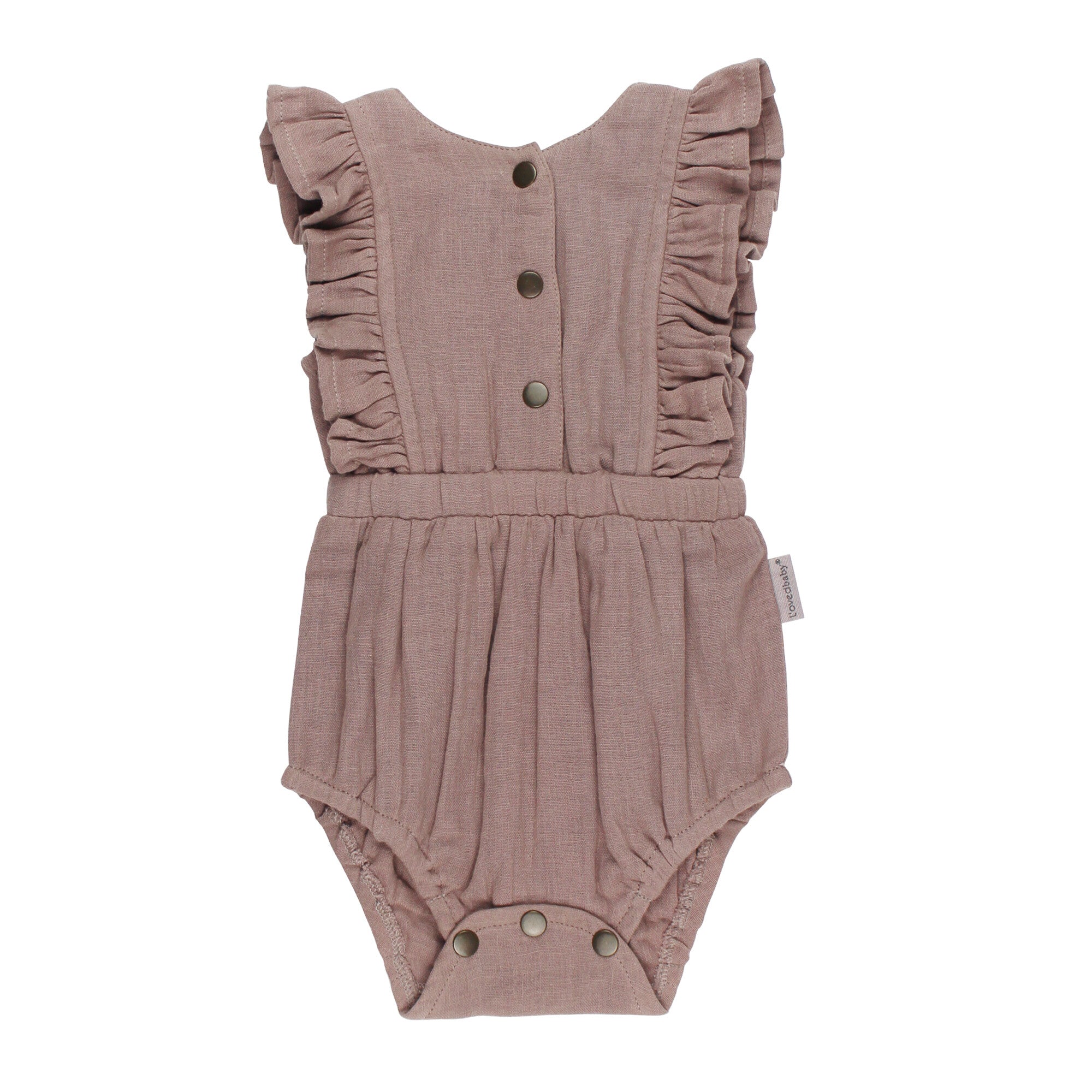 Almond - Organic Muslin Ruffle Bodysuit