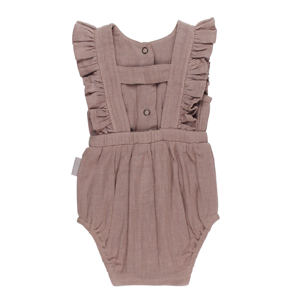 Almond - Organic Muslin Ruffle Bodysuit