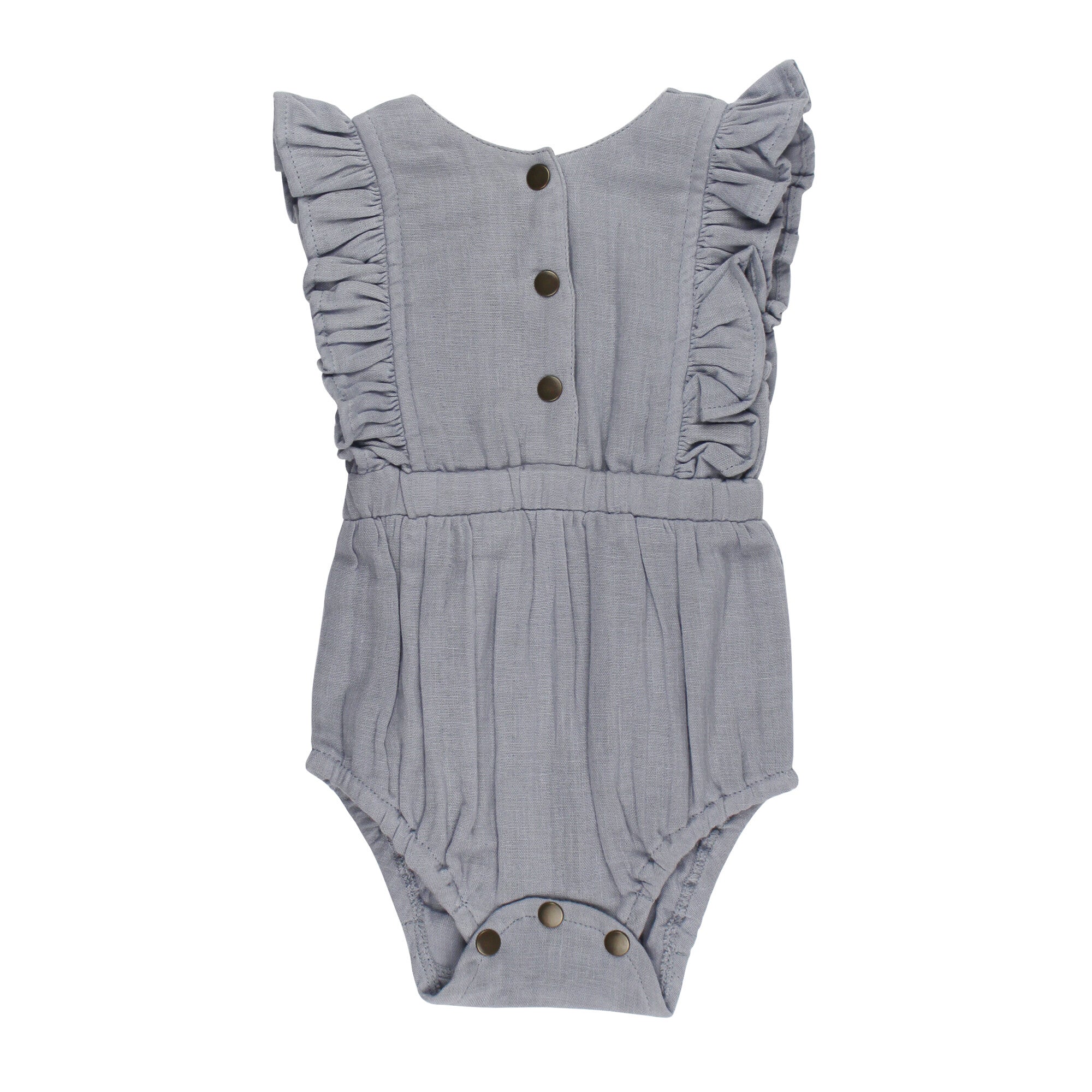 Blueberry - Organic Muslin Ruffle Bodysuit