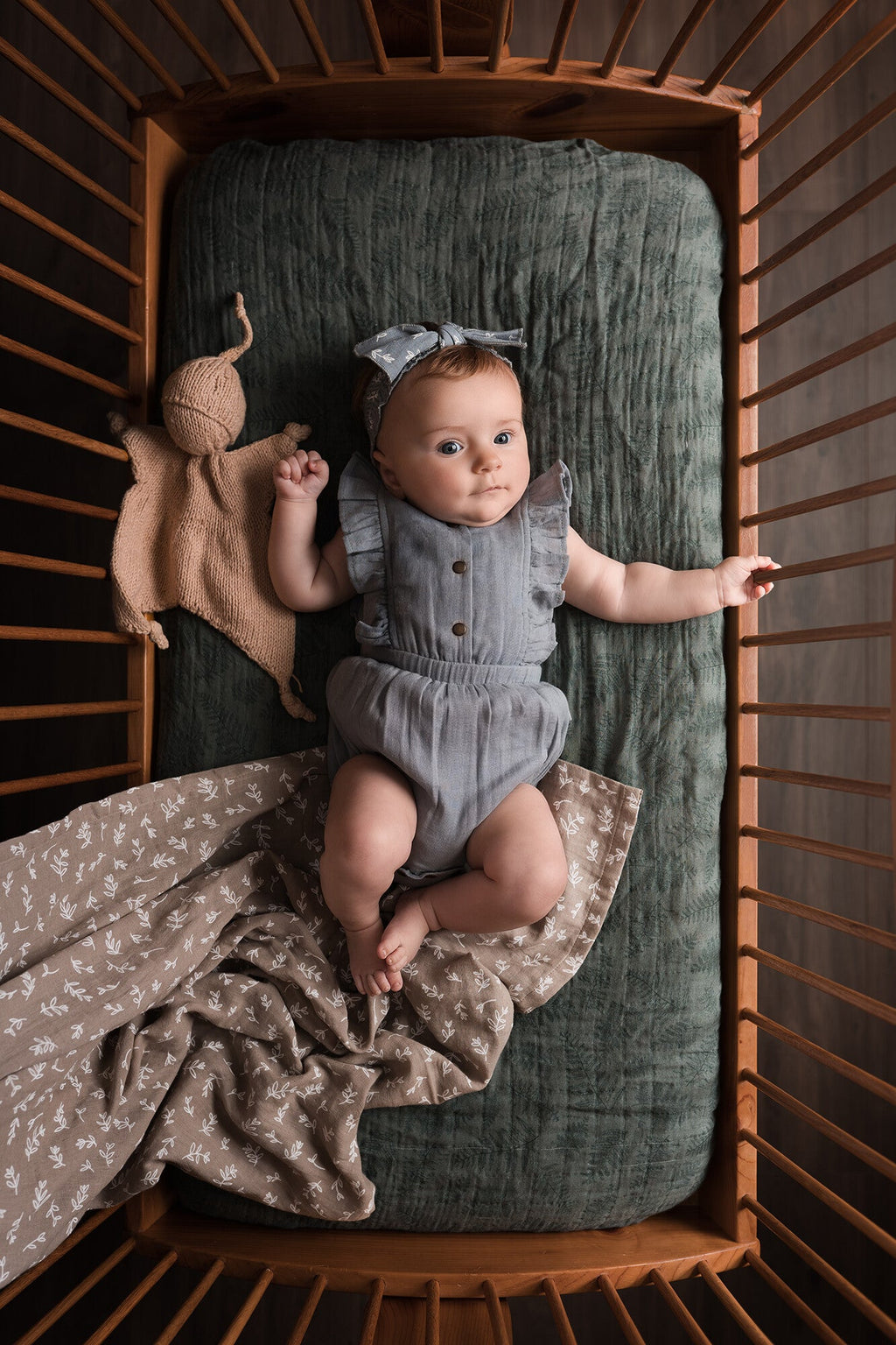 Blueberry - Organic Muslin Ruffle Bodysuit