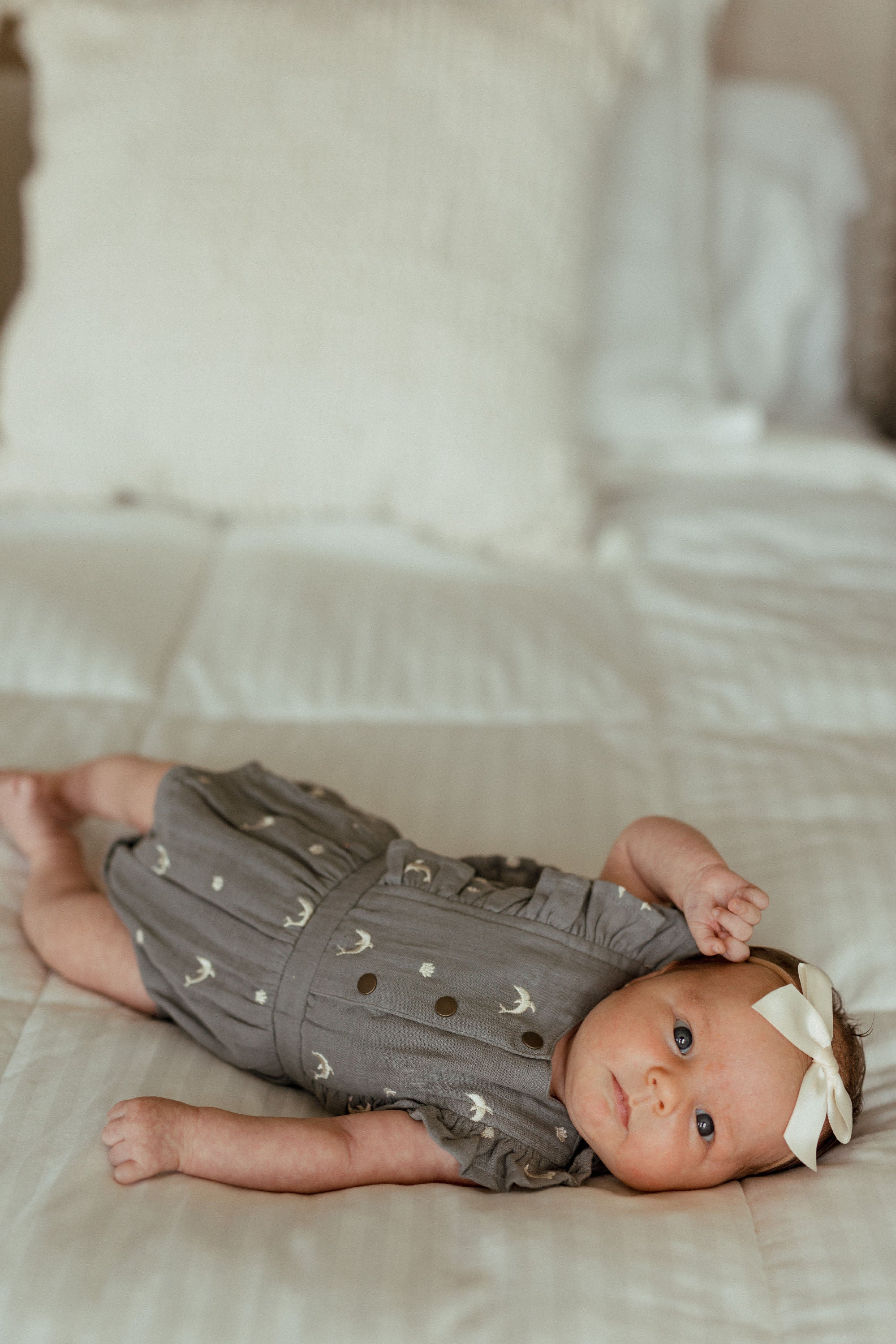 Moonstone Dolphin - Organic Muslin Ruffle Bodysuit