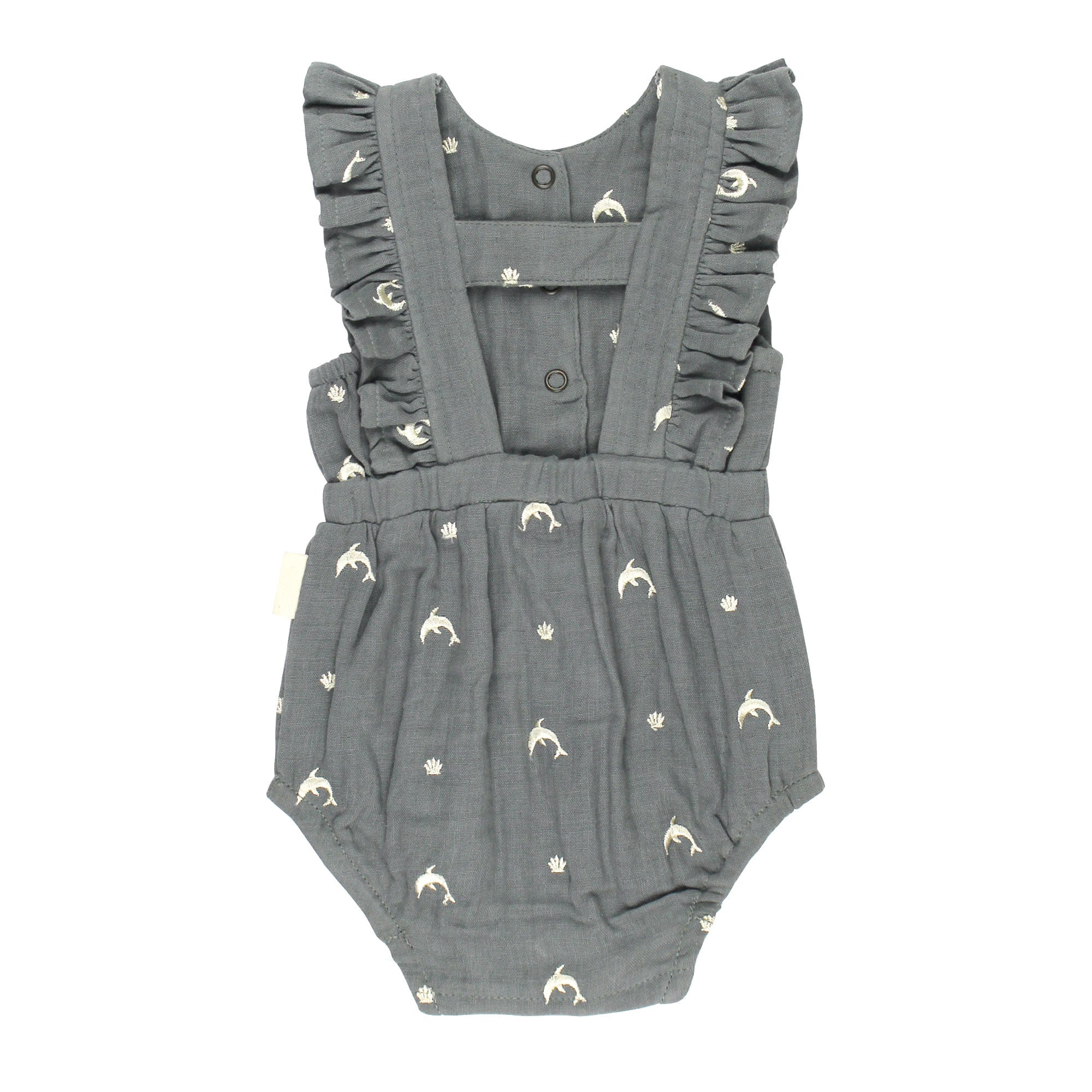Moonstone Dolphin - Organic Muslin Ruffle Bodysuit