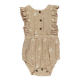 Oatmeal Sailboat - Organic Muslin Ruffle Bodysuit