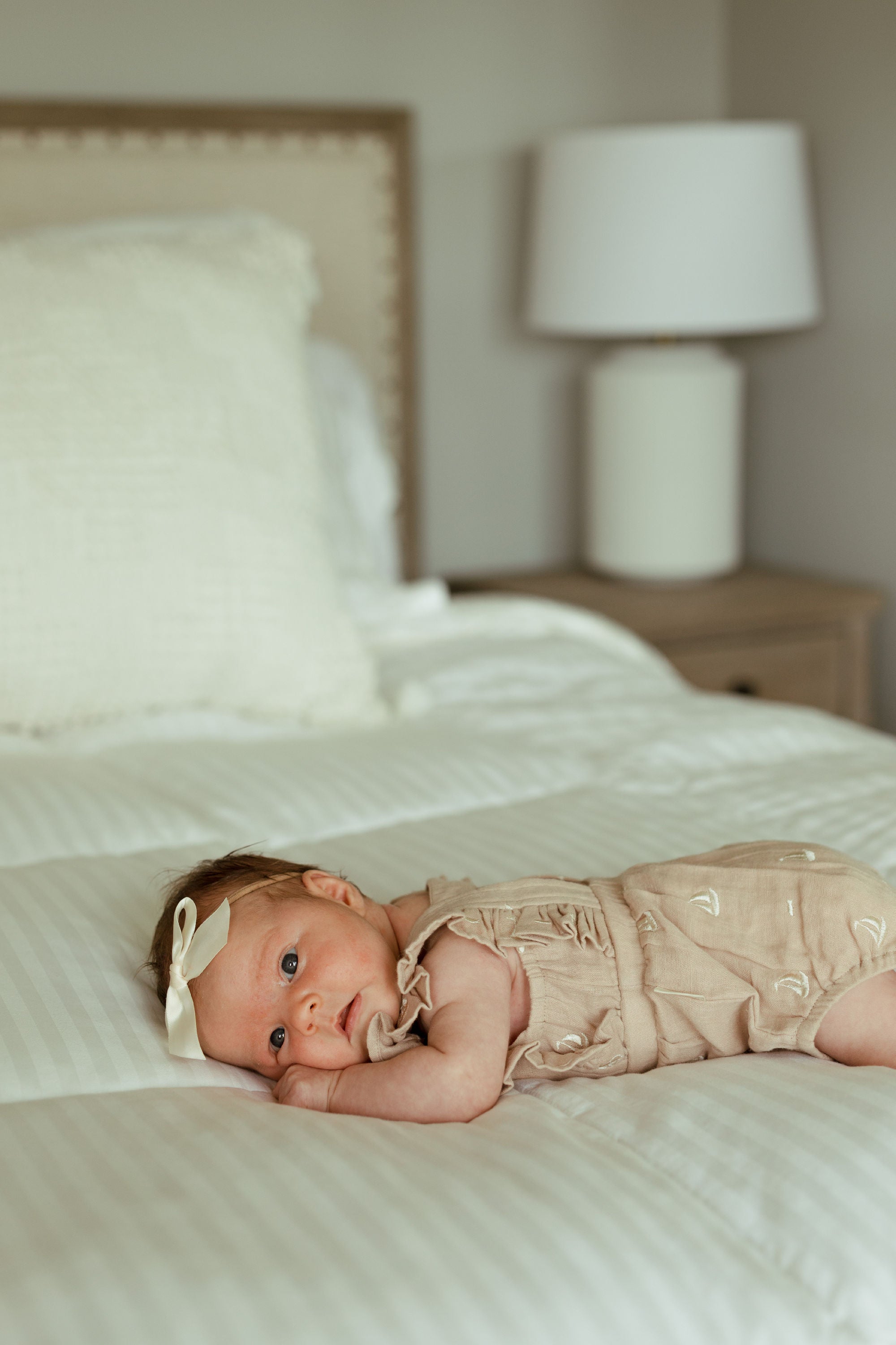 Oatmeal Sailboat - Organic Muslin Ruffle Bodysuit