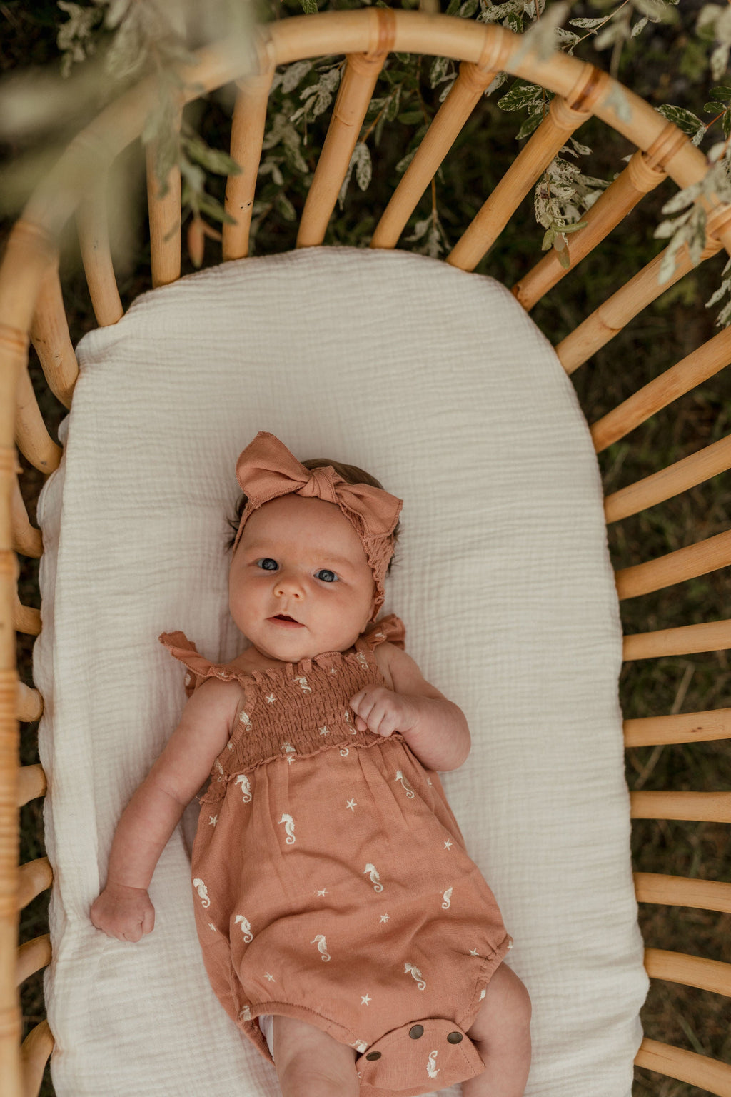 Adobe Seahorse - Organic Muslin Sleeveless Bodysuit