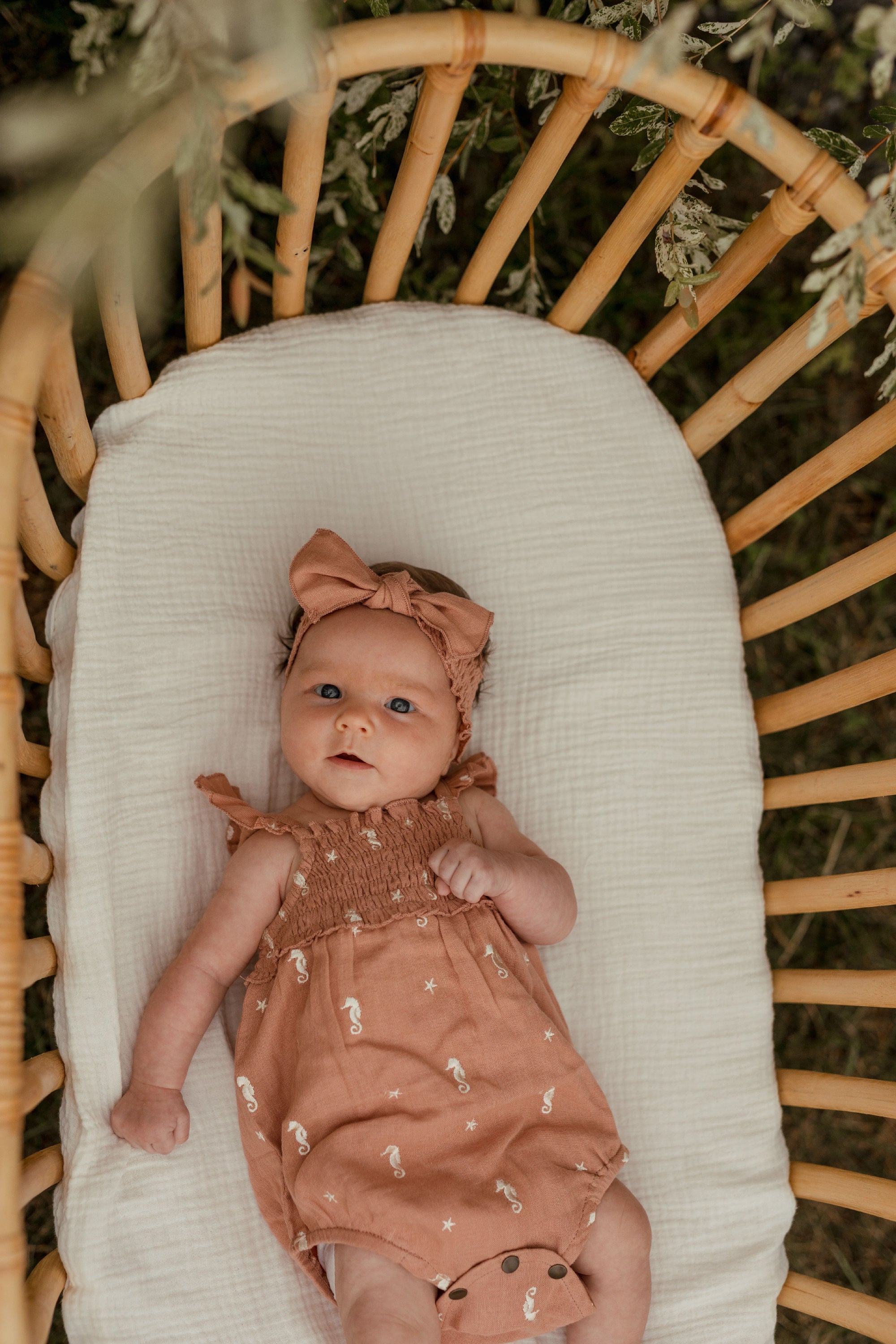 Adobe Seahorse - Organic Muslin Sleeveless Bodysuit