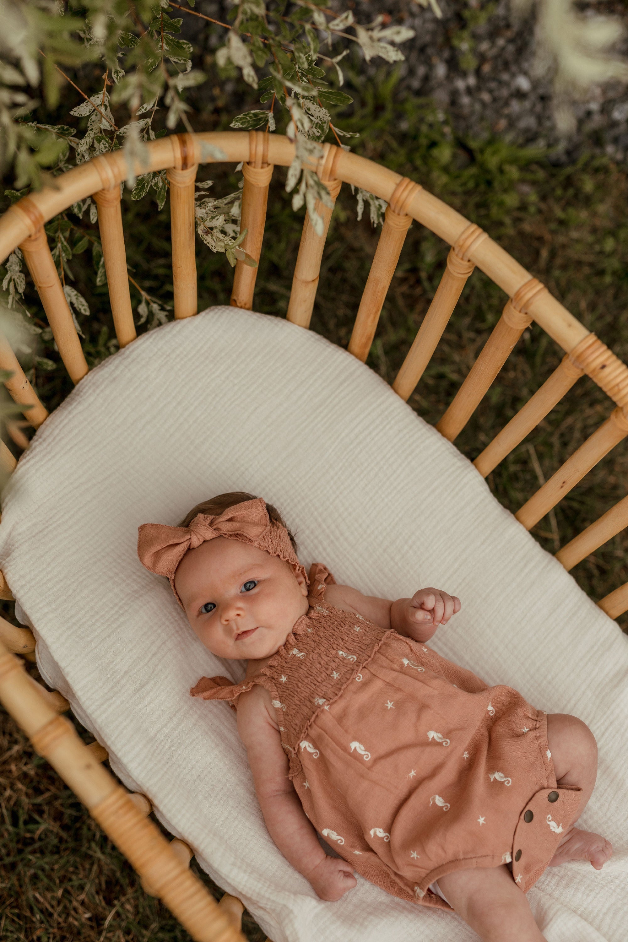 Adobe Seahorse - Organic Muslin Sleeveless Bodysuit